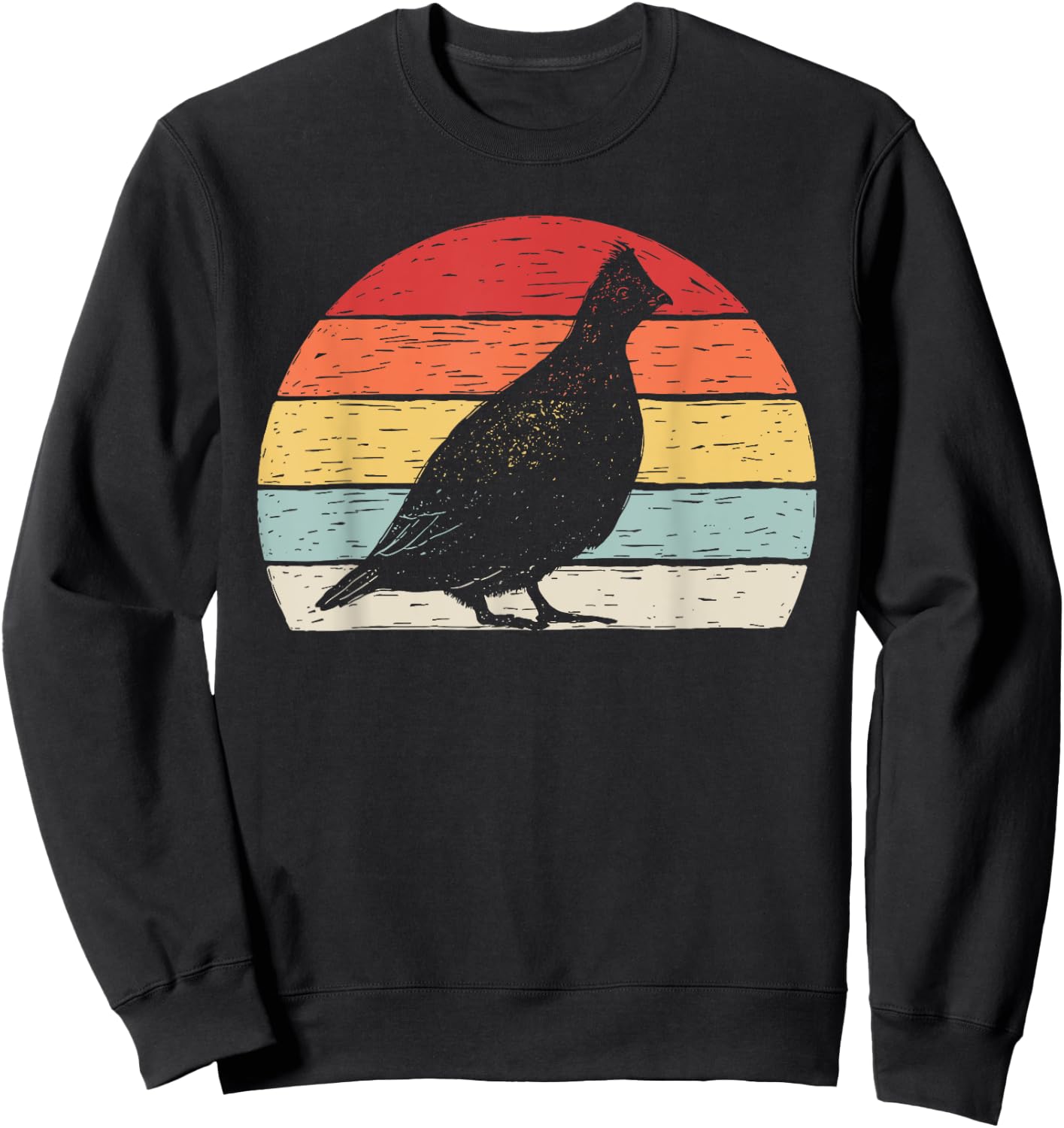 Vintage Retro Grouse Sweatshirt - Sweatshirt | Black