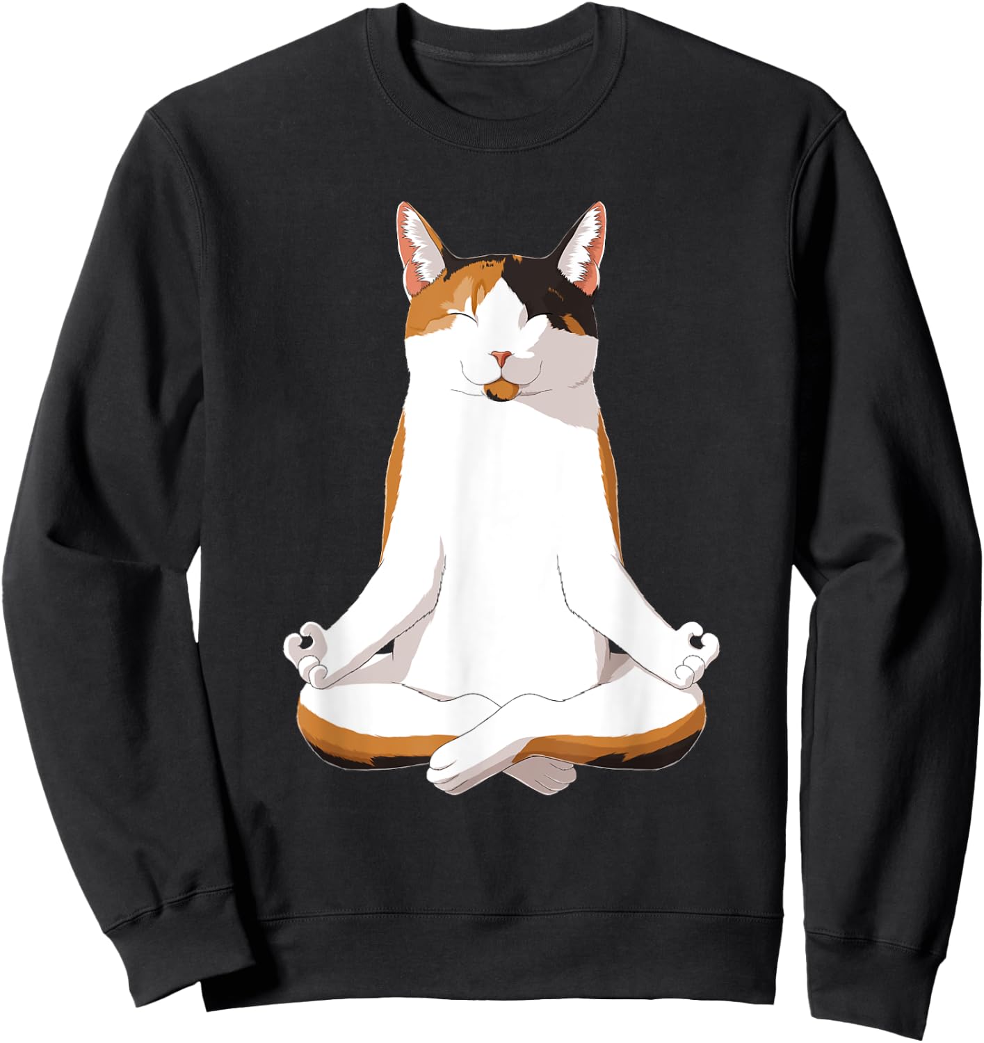 Yoga Calico Cat Sweatshirt - Sweatshirt | Black