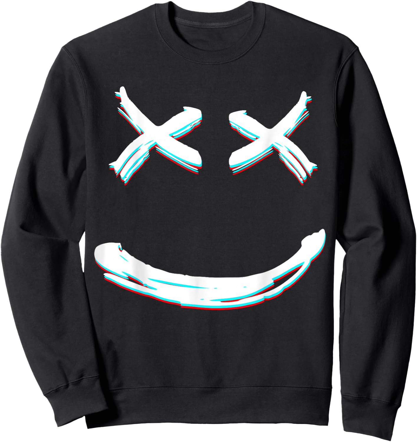 X Eyed Smile Face | X Eyes Sweatshirt - Sweatshirt | Black