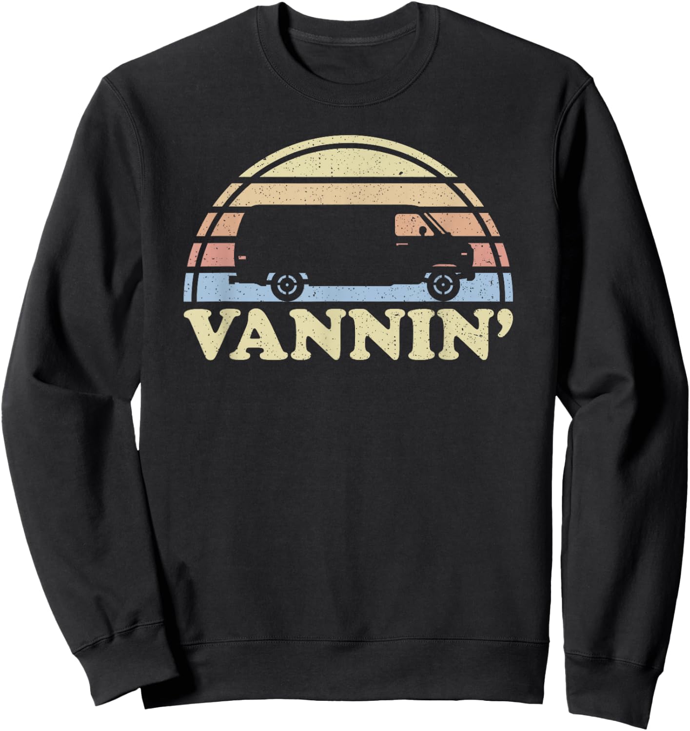 Vannin Van Life Retro Van Lovers Vanner Vantasy Camper Sweatshirt - Sweatshirt | Black