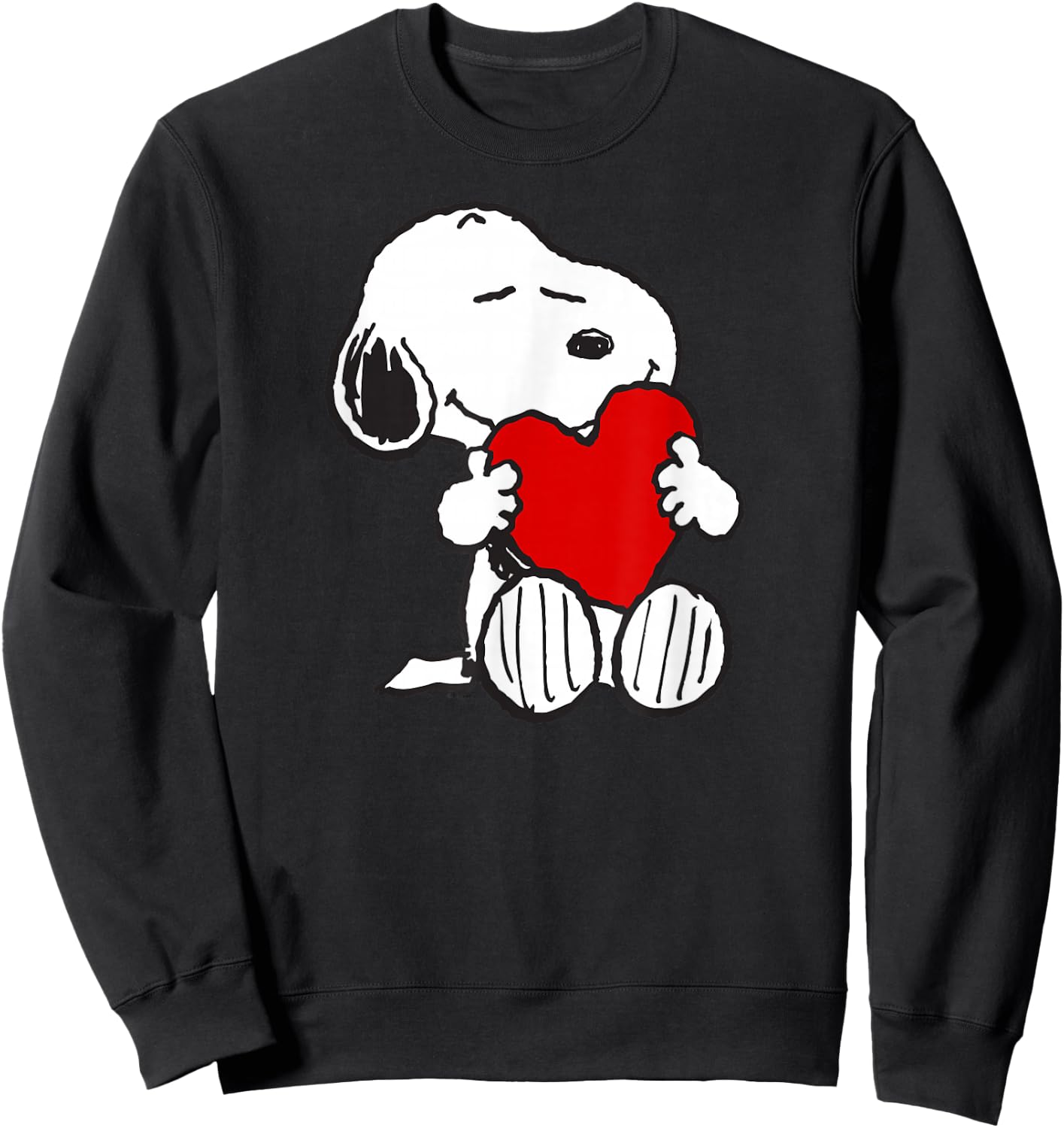 Peanuts Valentine Snoopy Hugging Heart Sweatshirt - Sweatshirt | Black