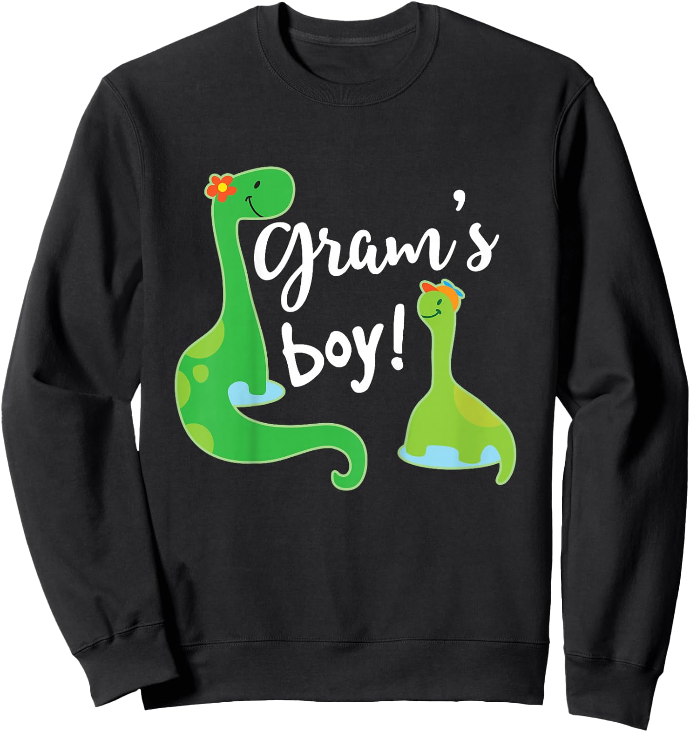 Kids Gram Loves Me Dinosaur Grandson Sweatshirt - Sweatshirt | Black