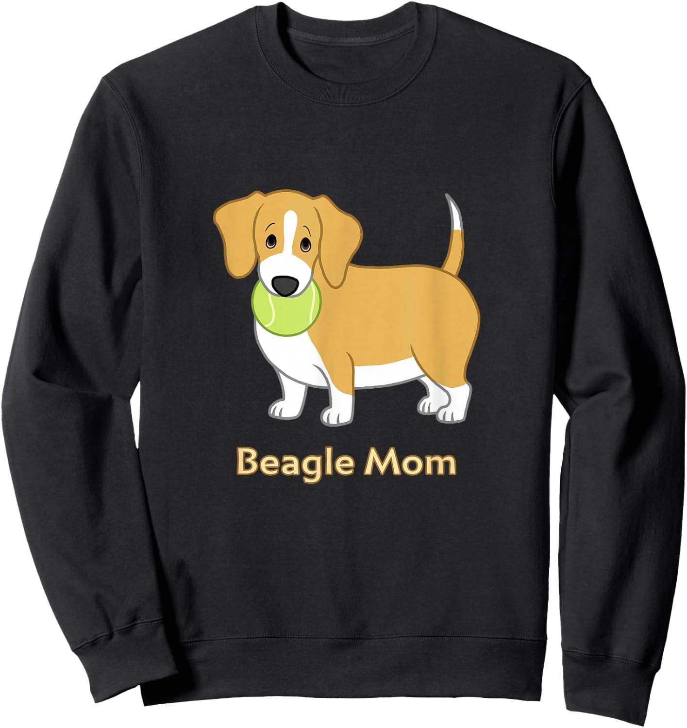 Funny Fat Lemon Yellow Beagle Mom Dog Lover Sweatshirt - Sweatshirt | Black