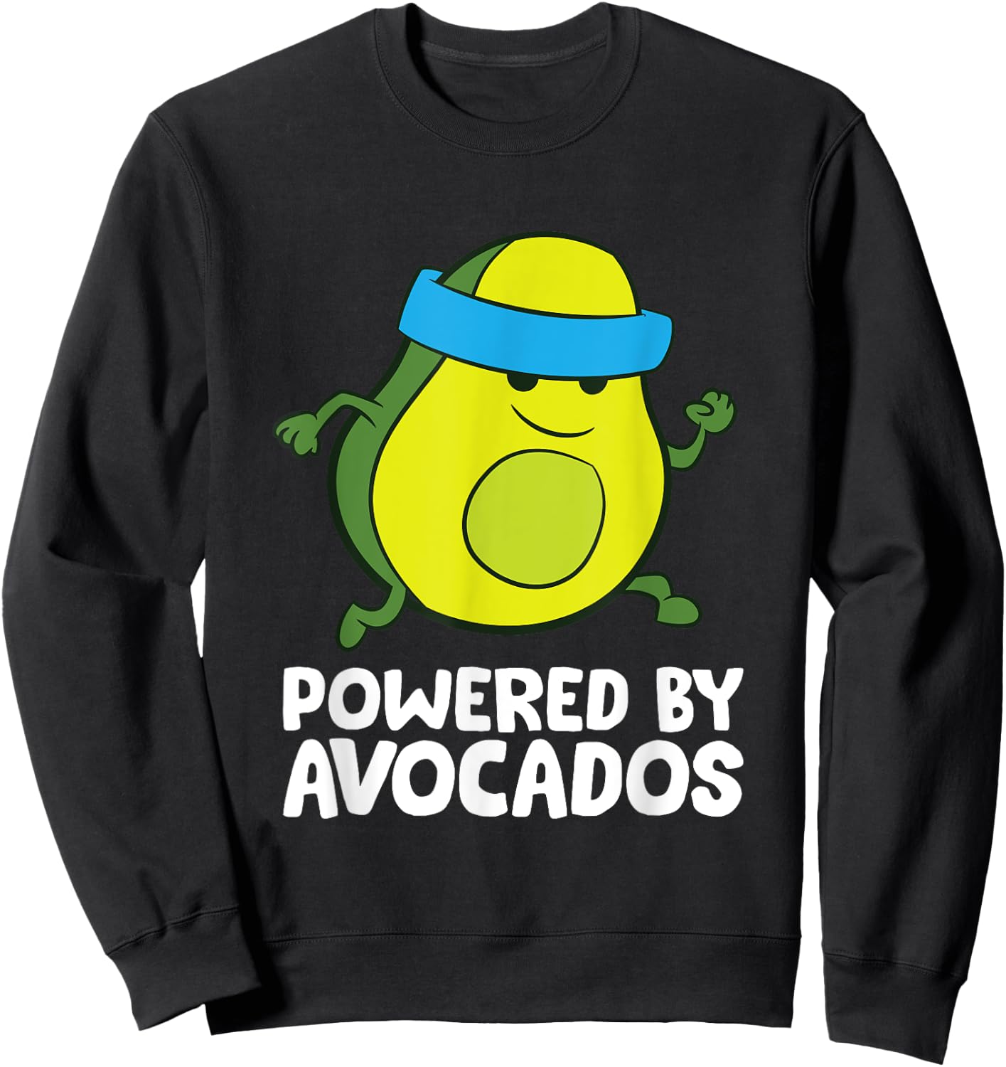 Avocado Marathon Running Avocado Powered By Avocados Sweatshirt - Sweatshirt | Black