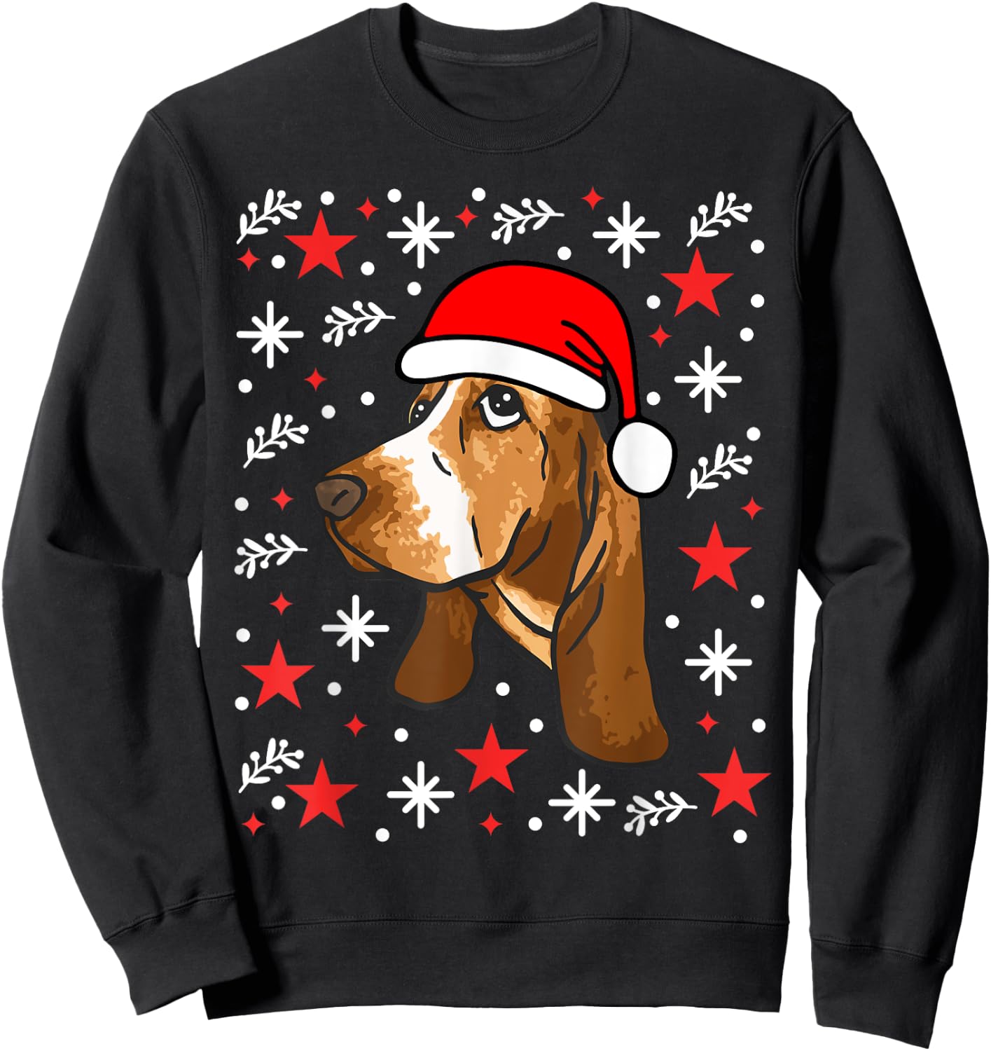 Basset Hound Christmas Sweatshirt - Sweatshirt | Black