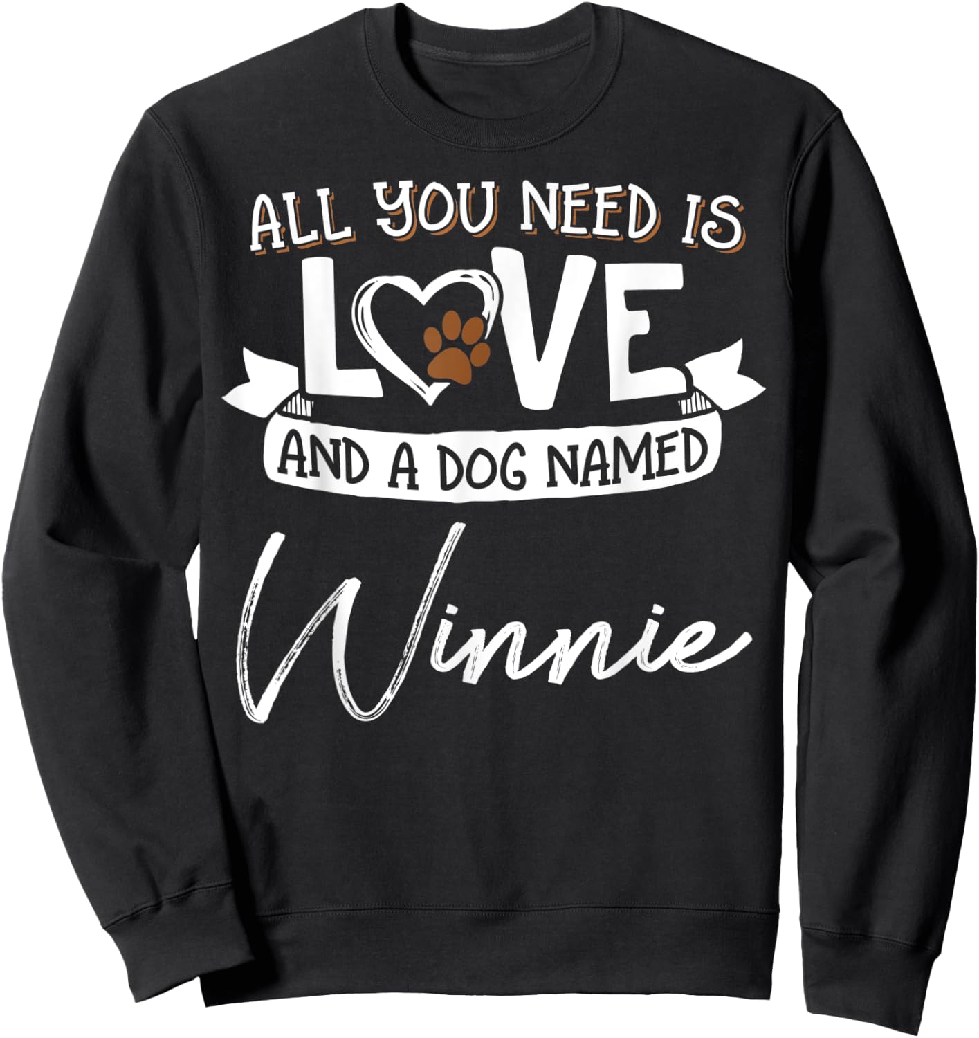 Cute Dog Named Winnie Shirt and Men Sweatshirt - Sweatshirt | Black