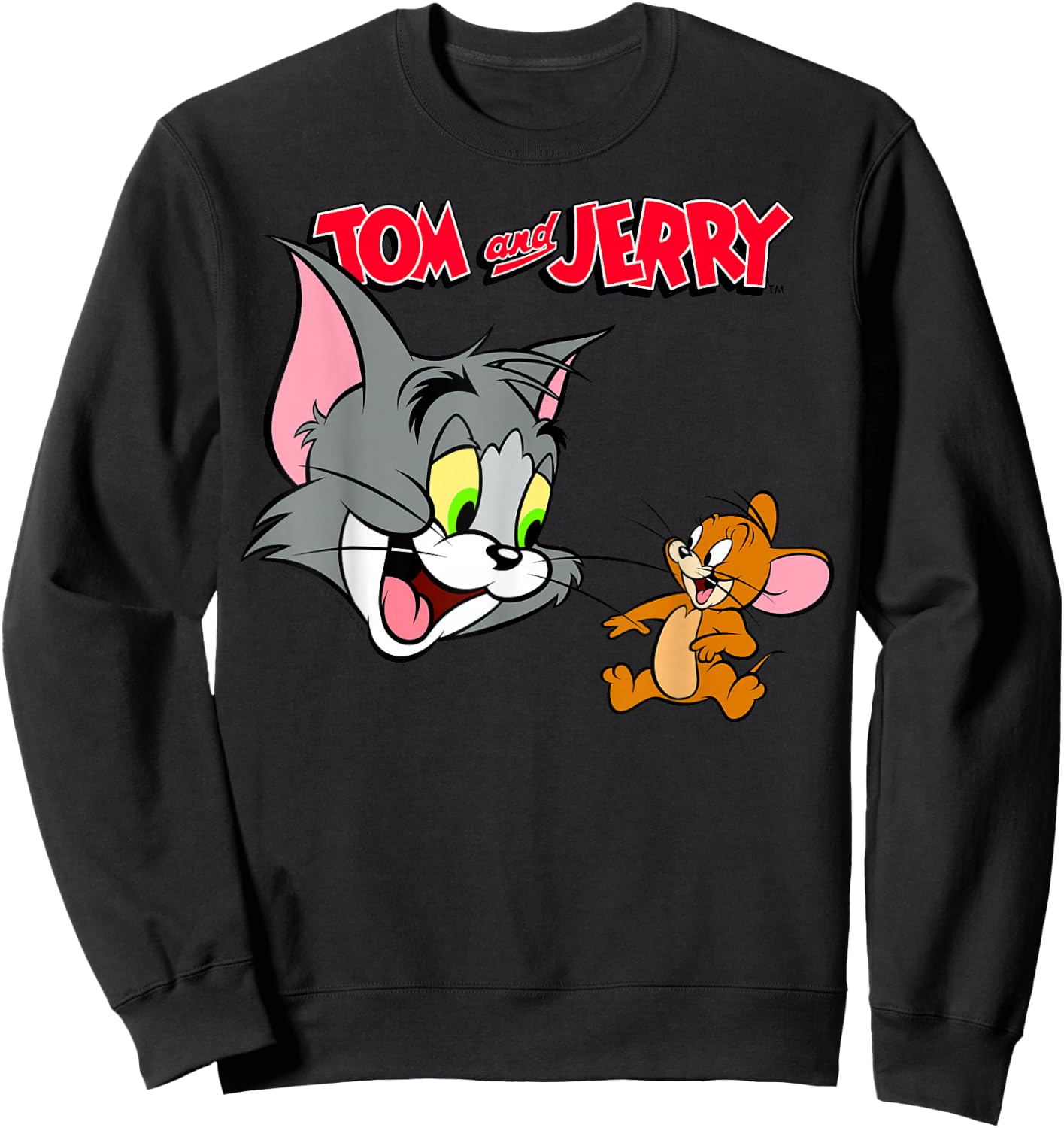 Tom and Jerry Logo Portrait Sweatshirt - Sweatshirt | Black