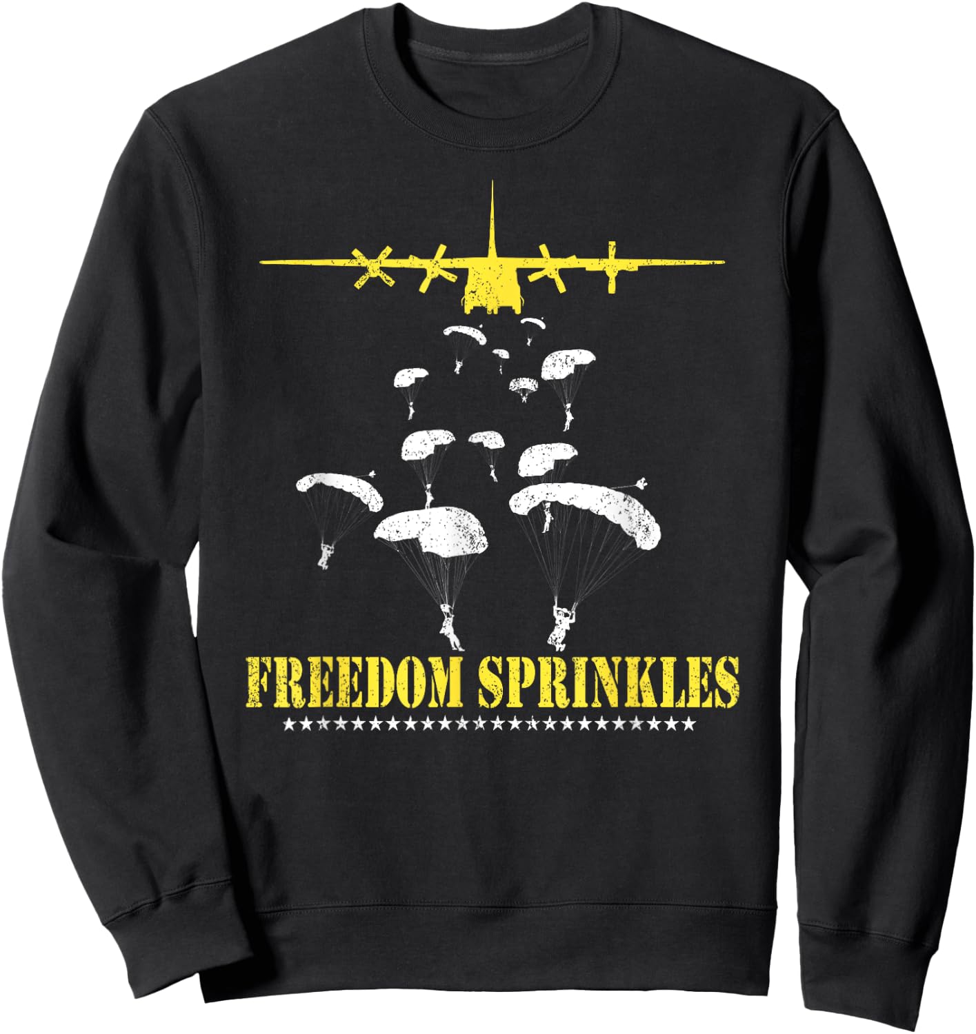 Army Paratrooper Freedom Sprinkles 82nd 101st Airborne Sweatshirt - Sweatshirt | Black
