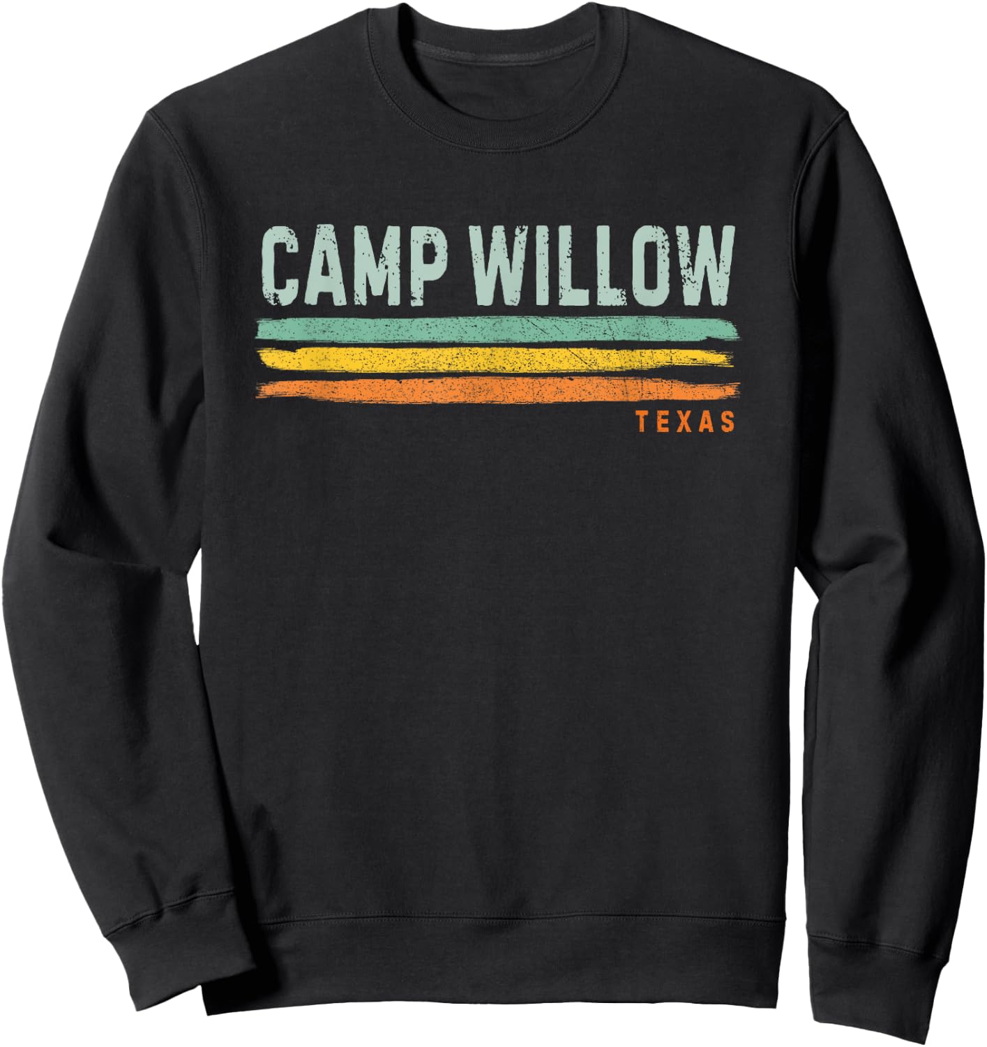 Vintage Stripes Camp Willow TX Sweatshirt - Sweatshirt | Black