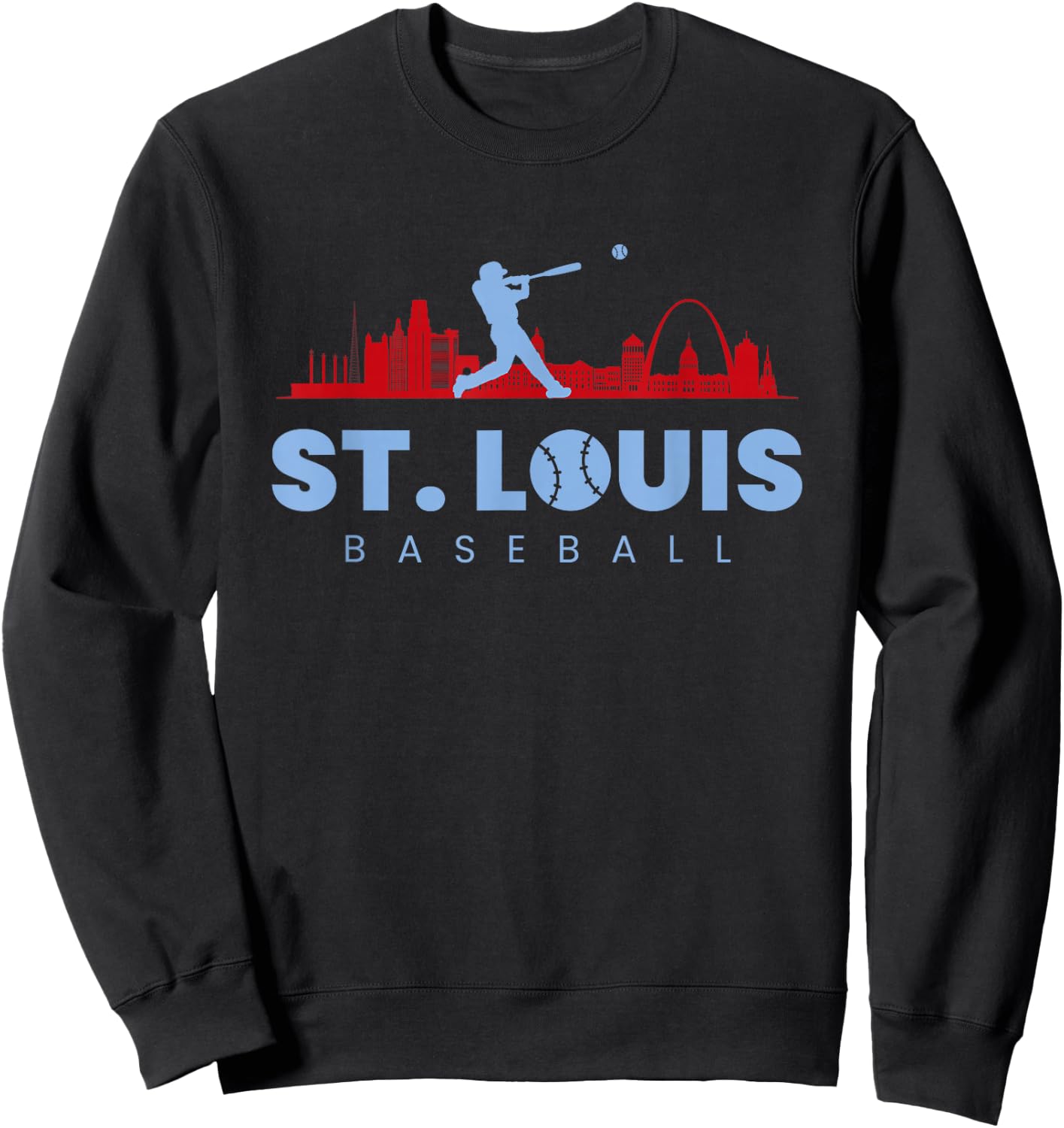 St Louis Baseball Vintage Minimalist Retro Baseball Lover Sweatshirt - Sweatshirt | Black