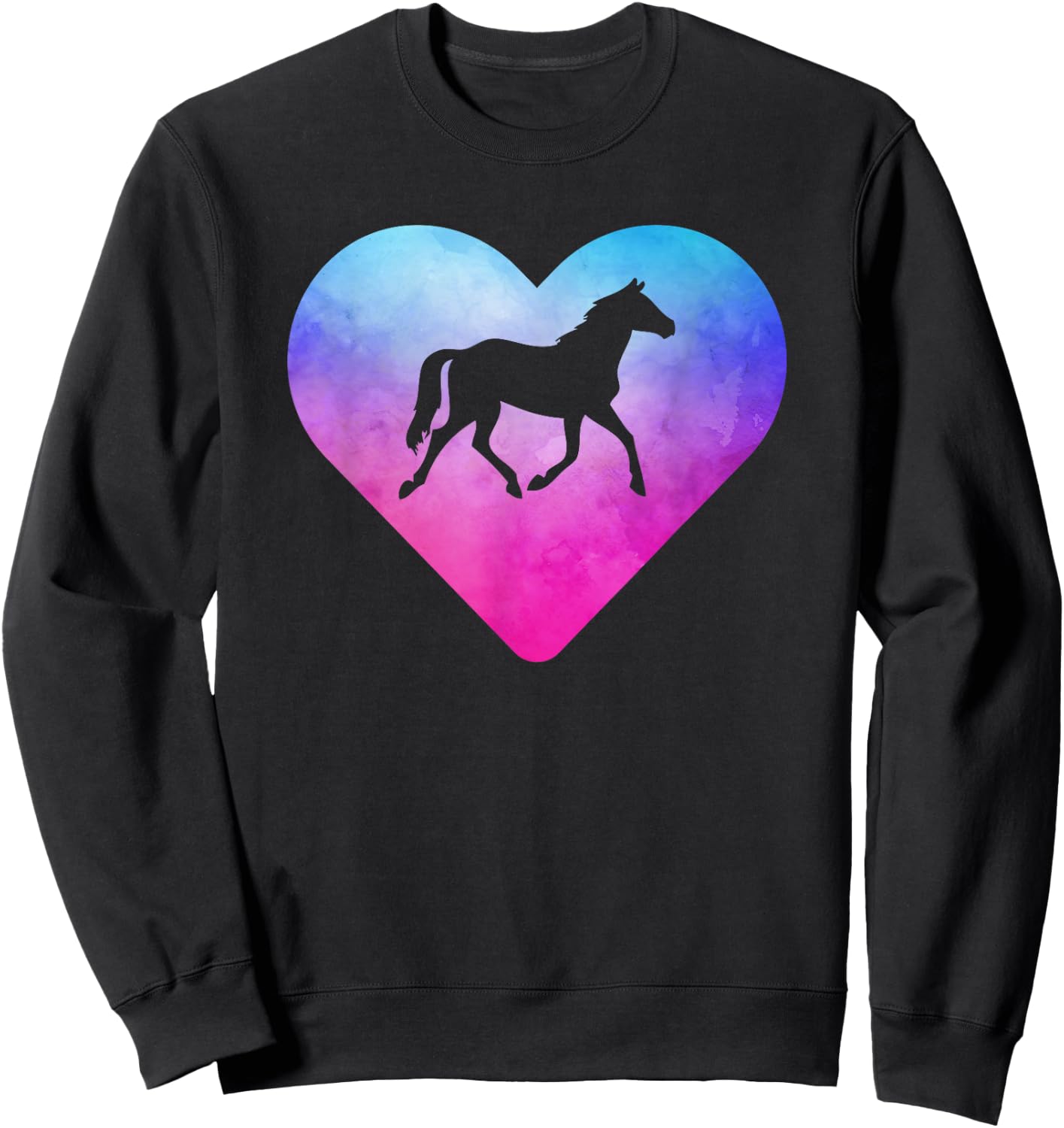 Women or Girls Horse Sweatshirt - Sweatshirt | Black