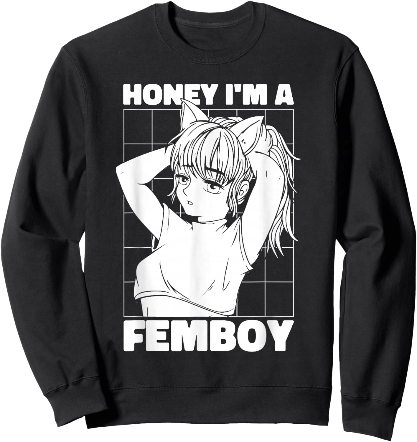 Manga Kawaii Cosplay Otaku - Japanese Japan Femboy Anime Sweatshirt - Sweatshirt | Black
