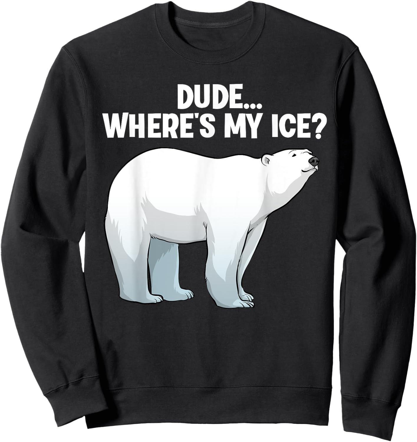 Funny Polar Bear Design Women Kids Polar Bear Lovers Sweatshirt - Sweatshirt | Black