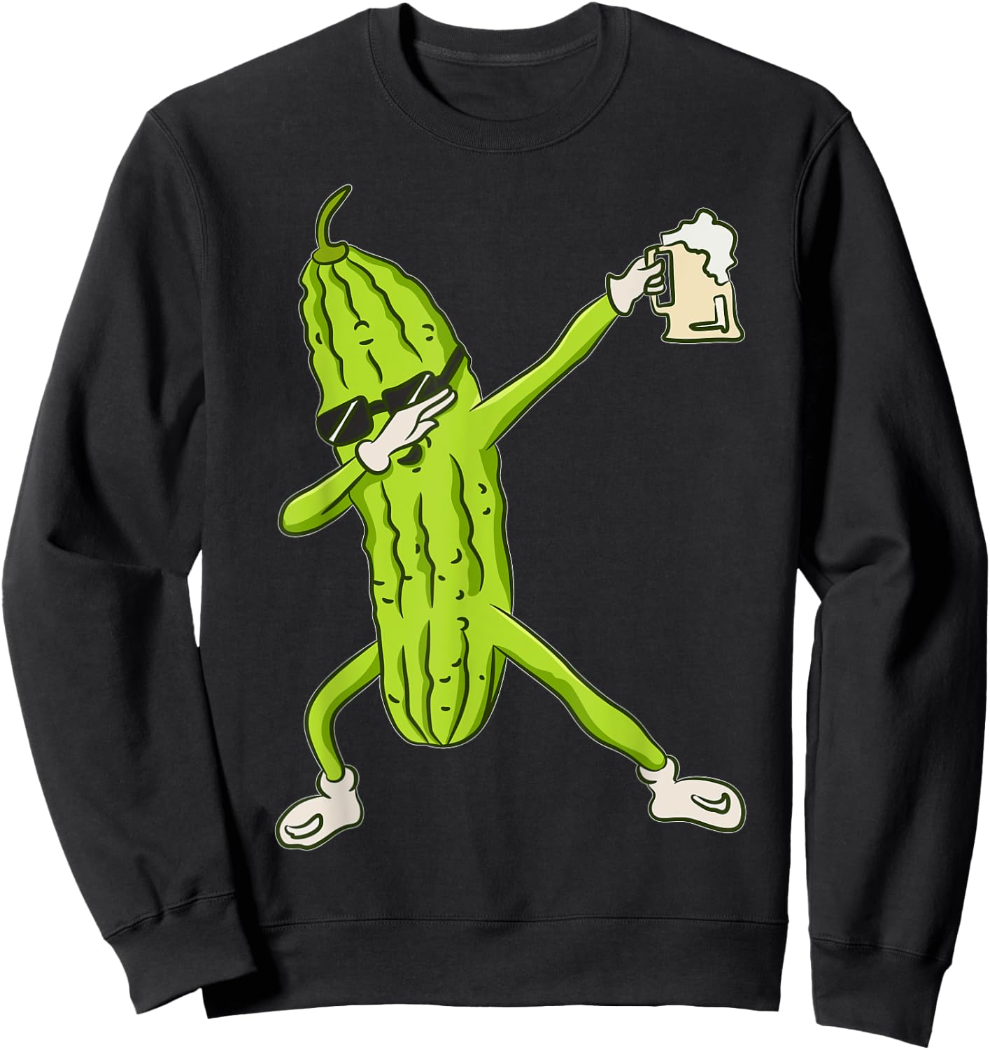 Dabbing Pickle Shir Dancing Cucumber lover Funny Gifts Beer Sweatshirt - Sweatshirt | Black