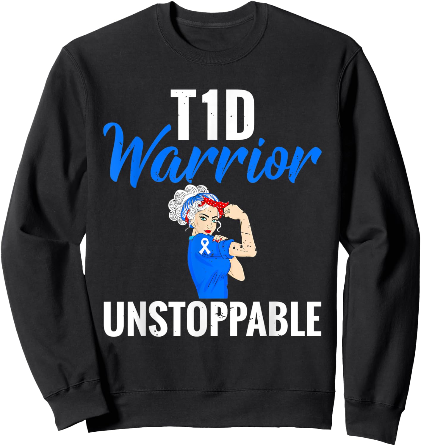 Funny Retro Diabetes Warrior Sweatshirt - Sweatshirt | Black