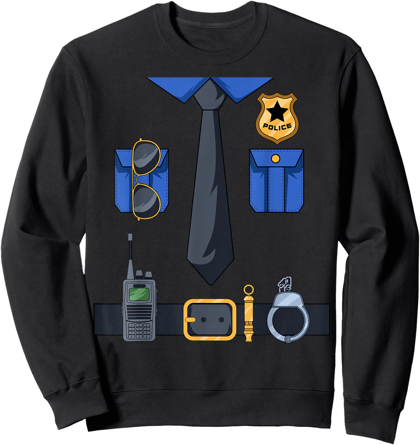 Police Officer Costume Policeman Enforcer Policewoman Cop Sweatshirt - Sweatshirt | Black