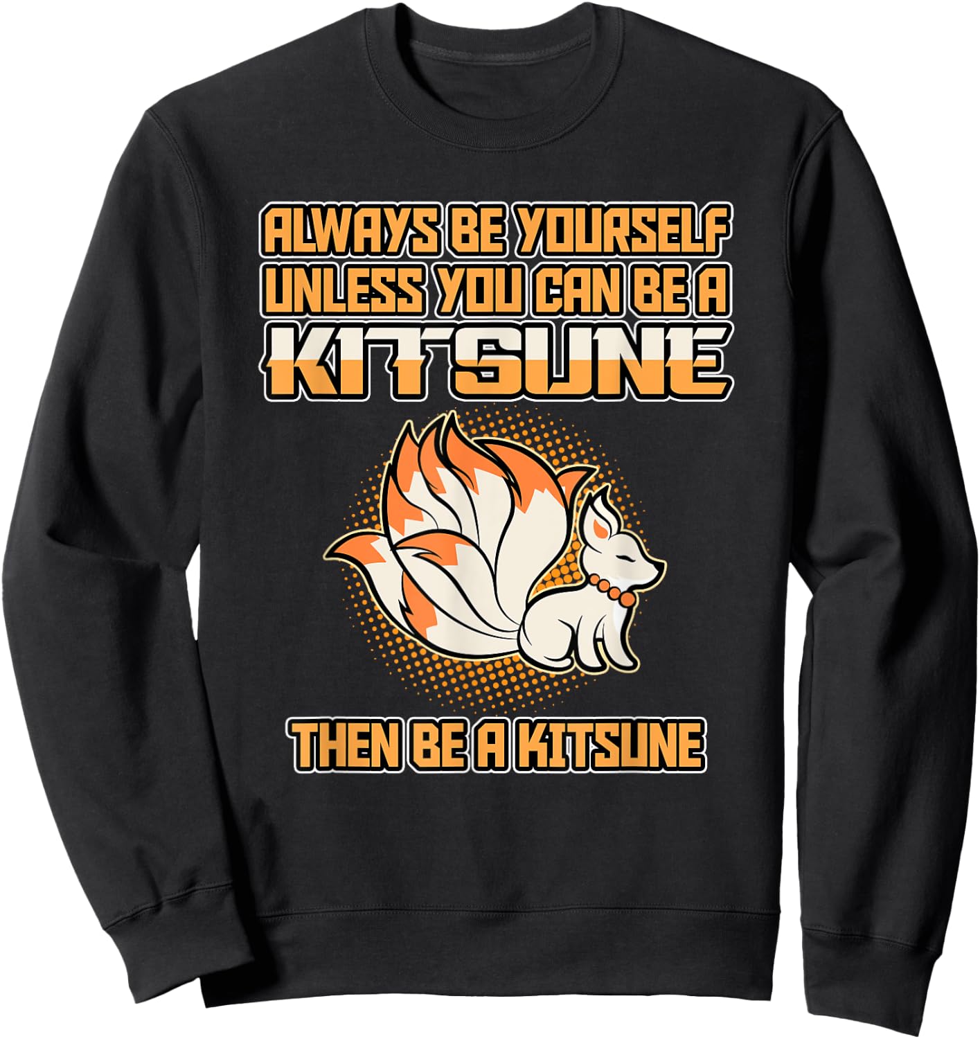 Japanese Fox Cute Funny Anime Kawaii Kitsune Kami Inari Fox Sweatshirt - Sweatshirt | Black