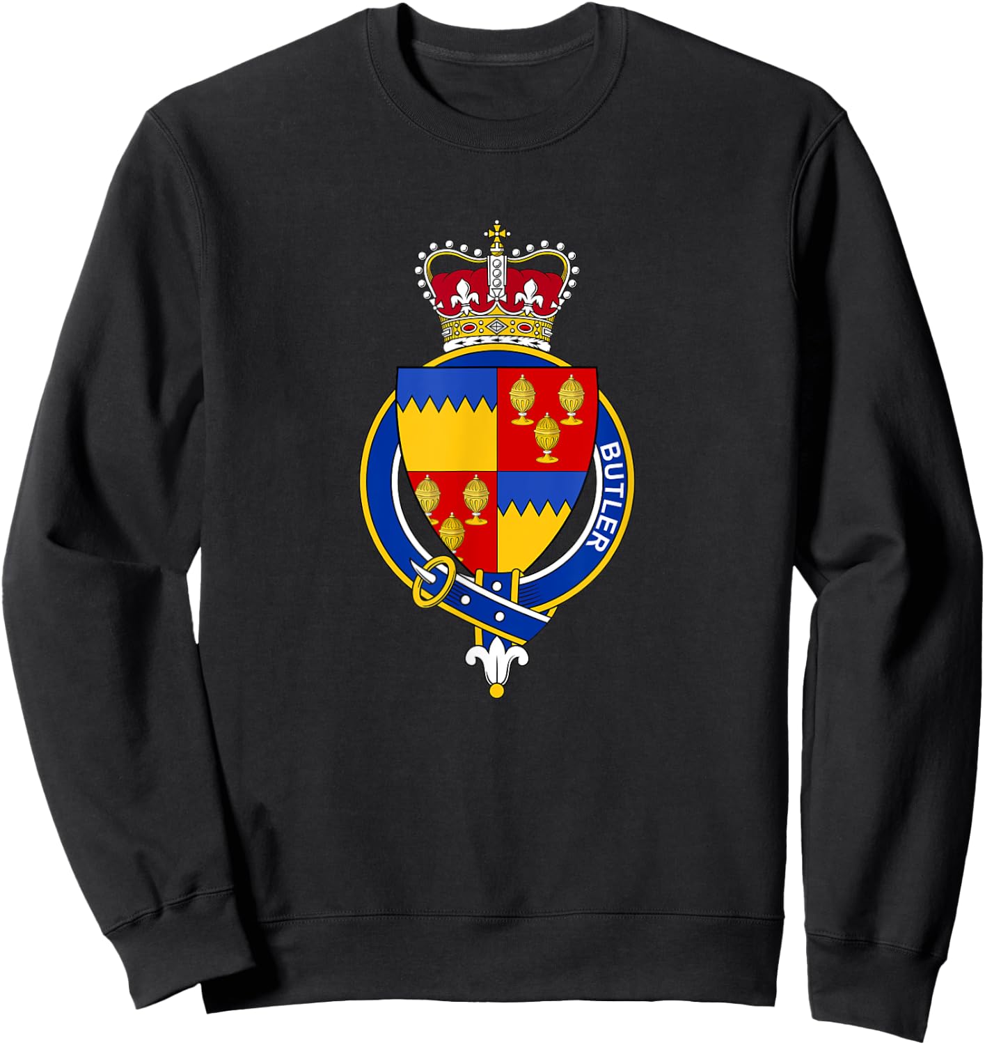 Butler Coat of Arms - Family Crest Sweatshirt - Sweatshirt | Black