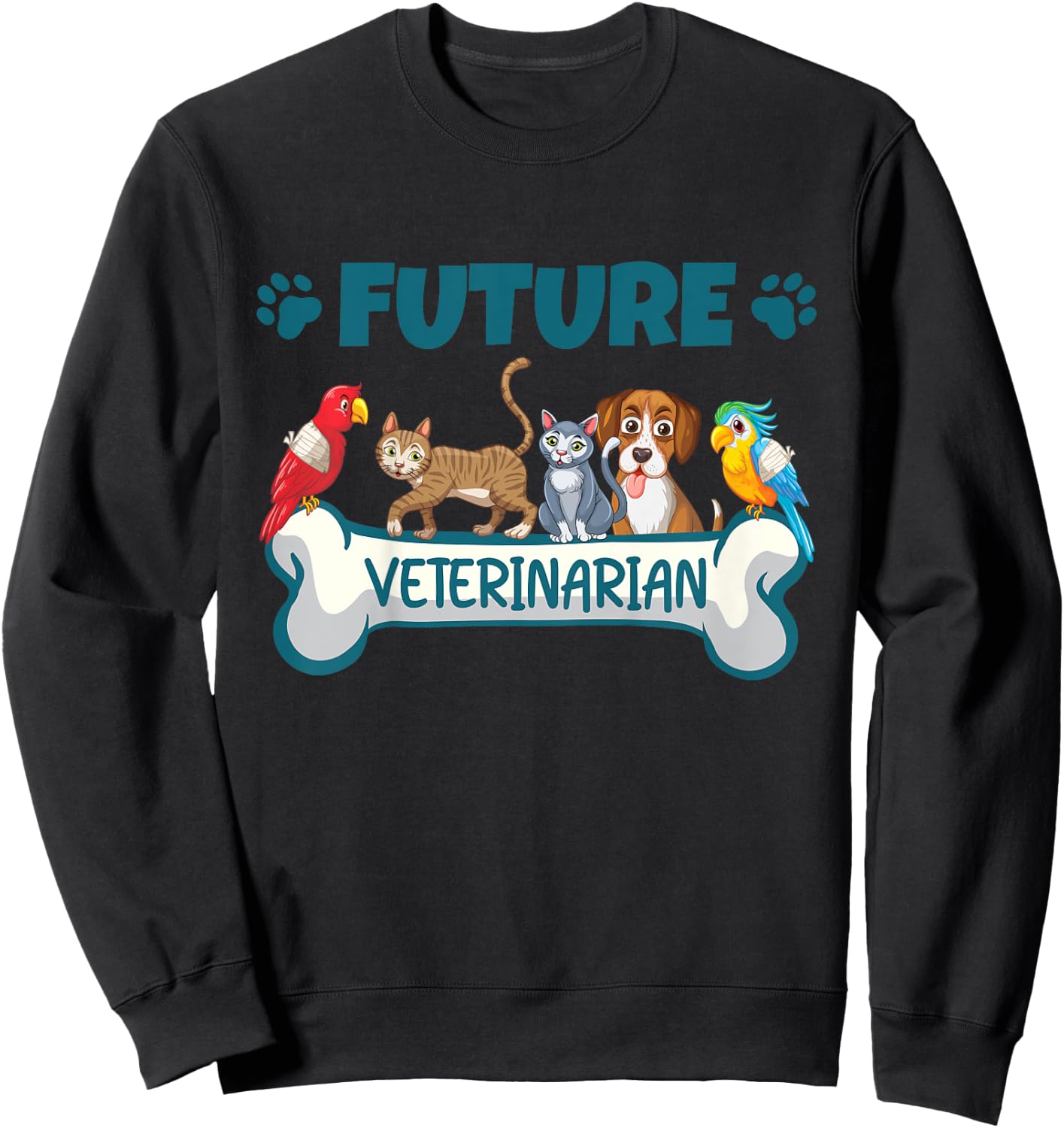 Kids Future Veterinarian For Kids Boys Girls And Toddlers Sweatshirt - Sweatshirt | Black