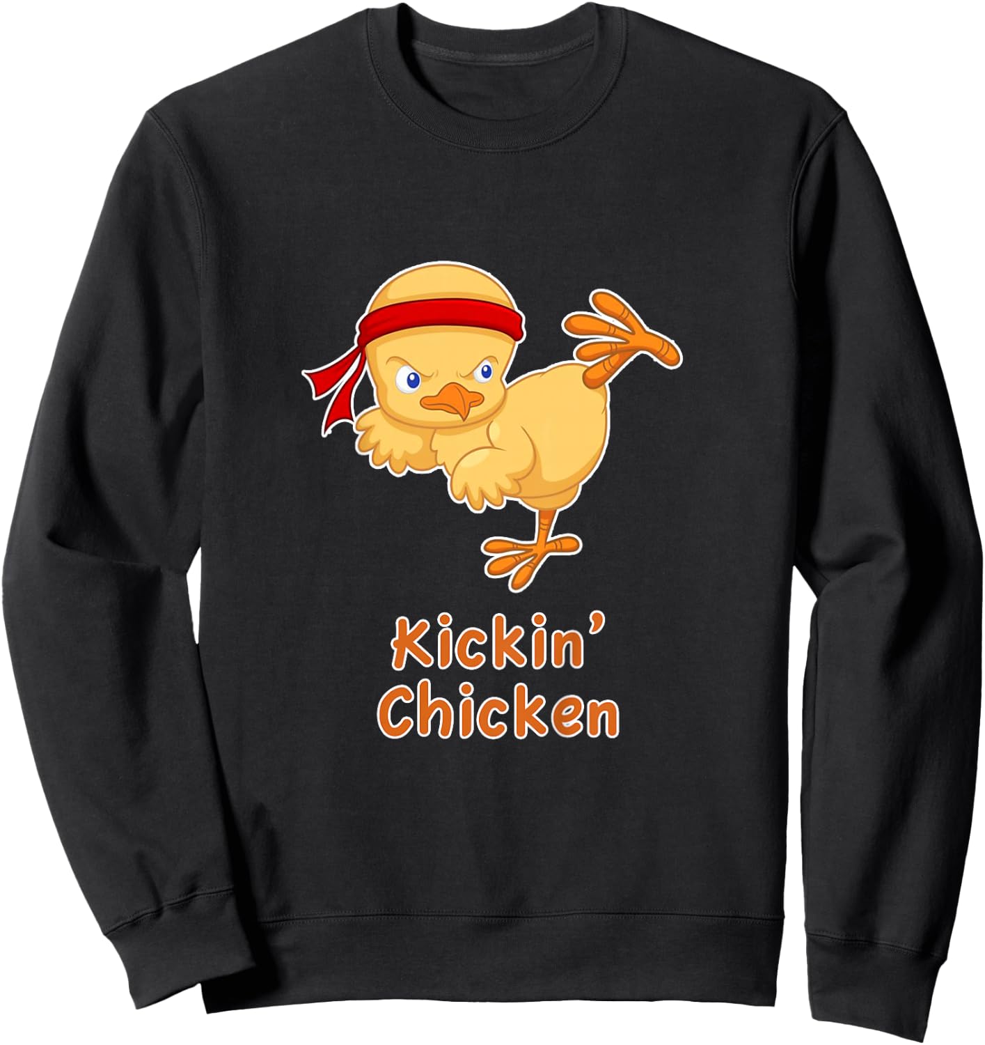 Funny Kids Karate Gift Youth Karate Kickin' Chicken Sweatshirt - Sweatshirt | Black