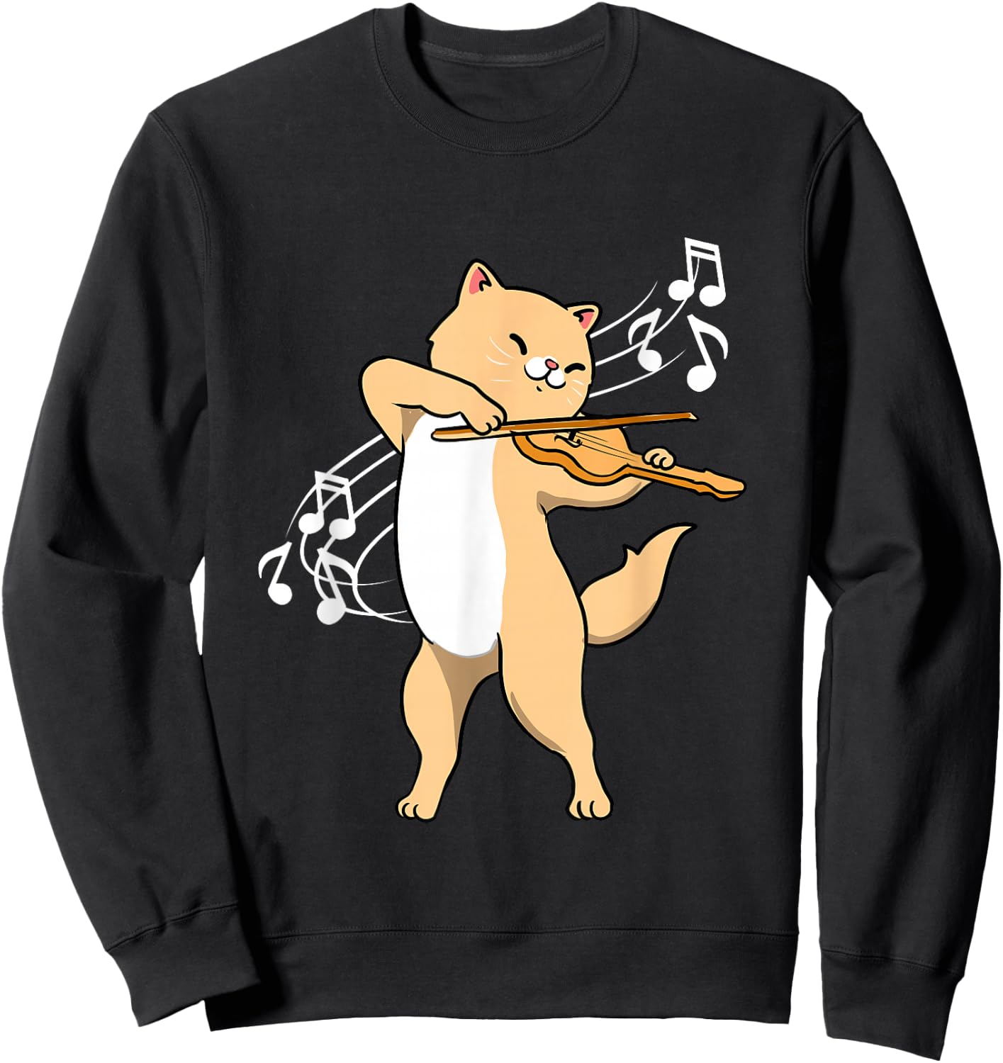 Cat Playing Violin Violinist Sweatshirt - Sweatshirt | Black