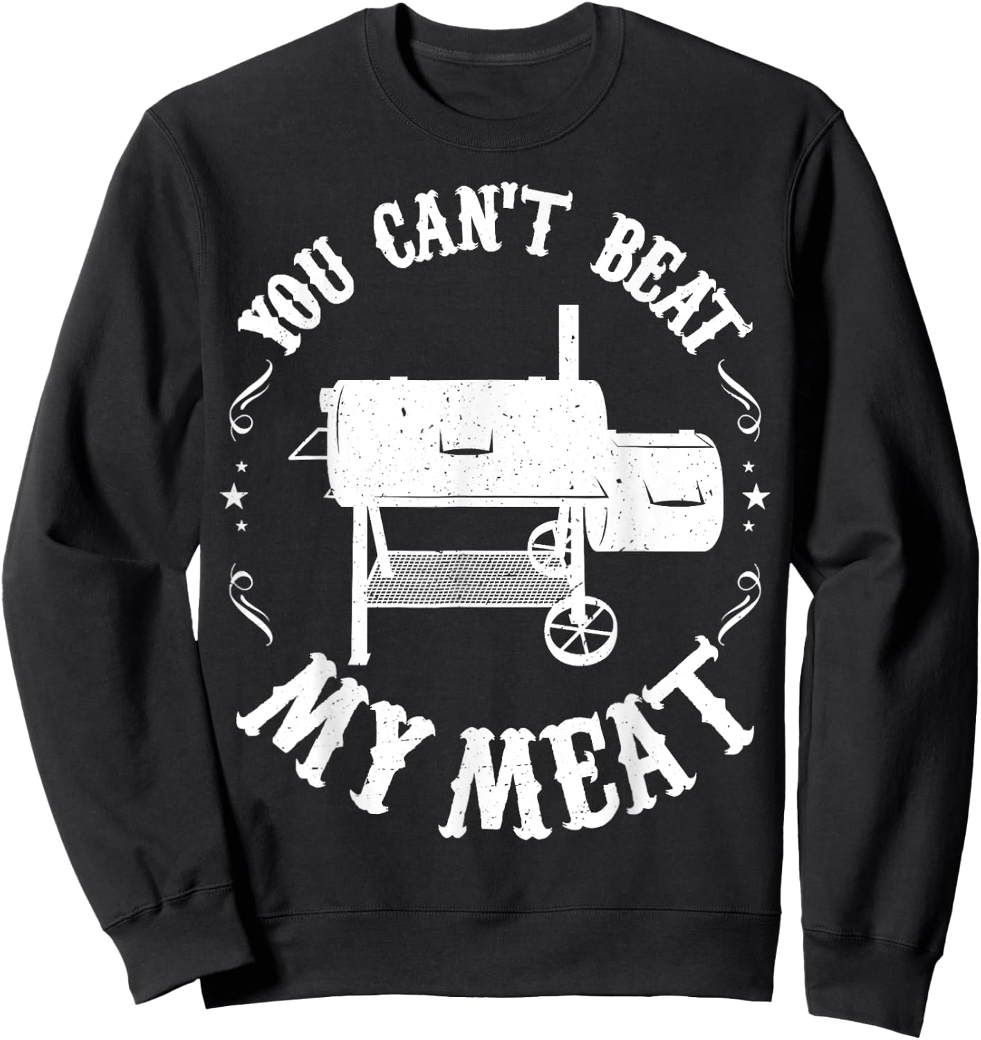 Funny BBQ Pit Reverse Flow Smoker Accessory Dad Grill Sweatshirt - Sweatshirt | Black