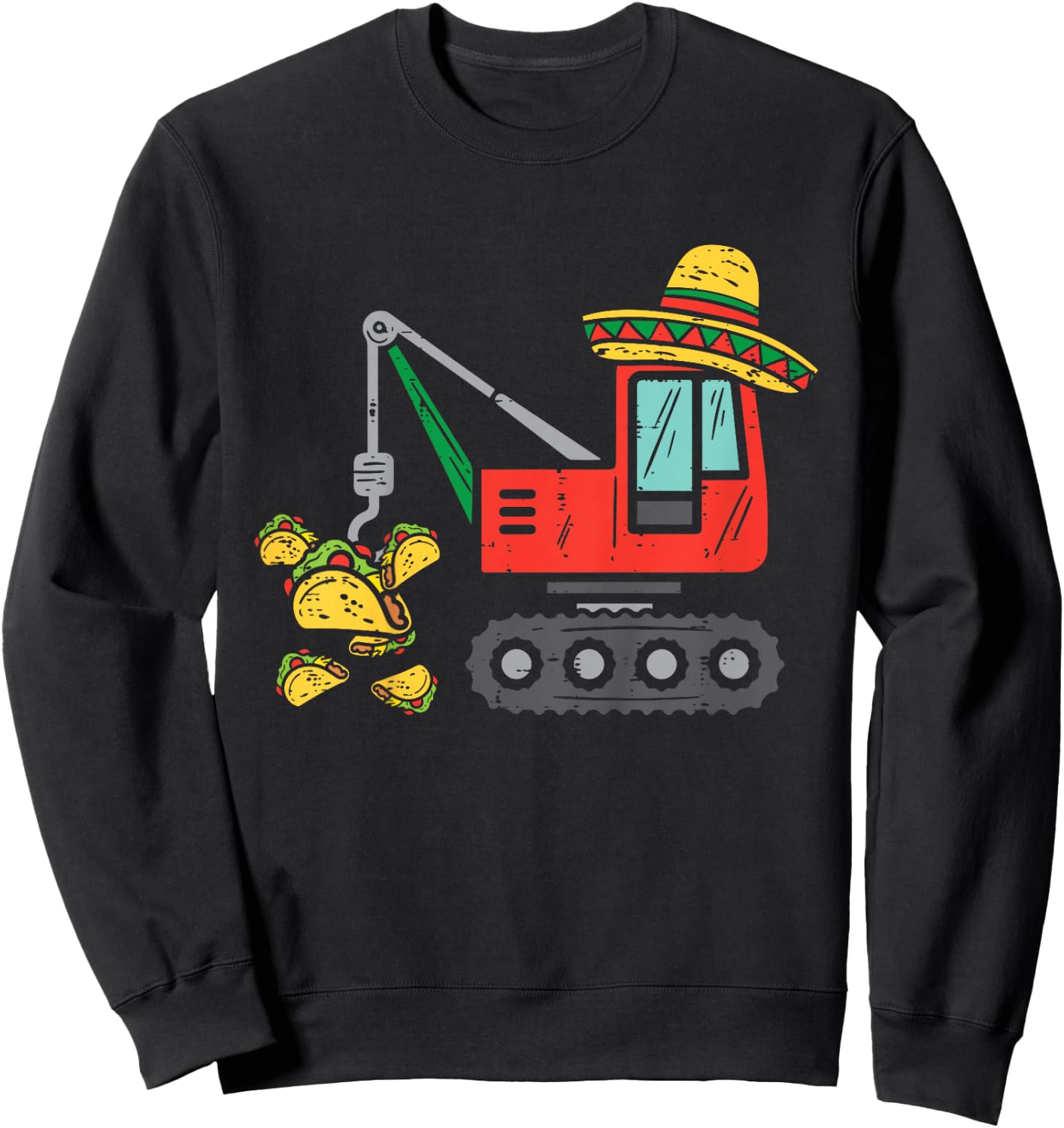 Kids Mexican Crane Tacos Boys Cinco De Mayo Fiesta Kids Toddler Sweatshirt - Sweatshirt | Black
