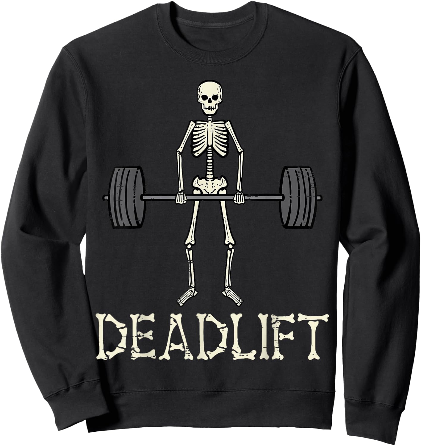 Halloween Deadlift Skeleton Gym Workout Costume Men Women Sweatshirt - Sweatshirt | Black
