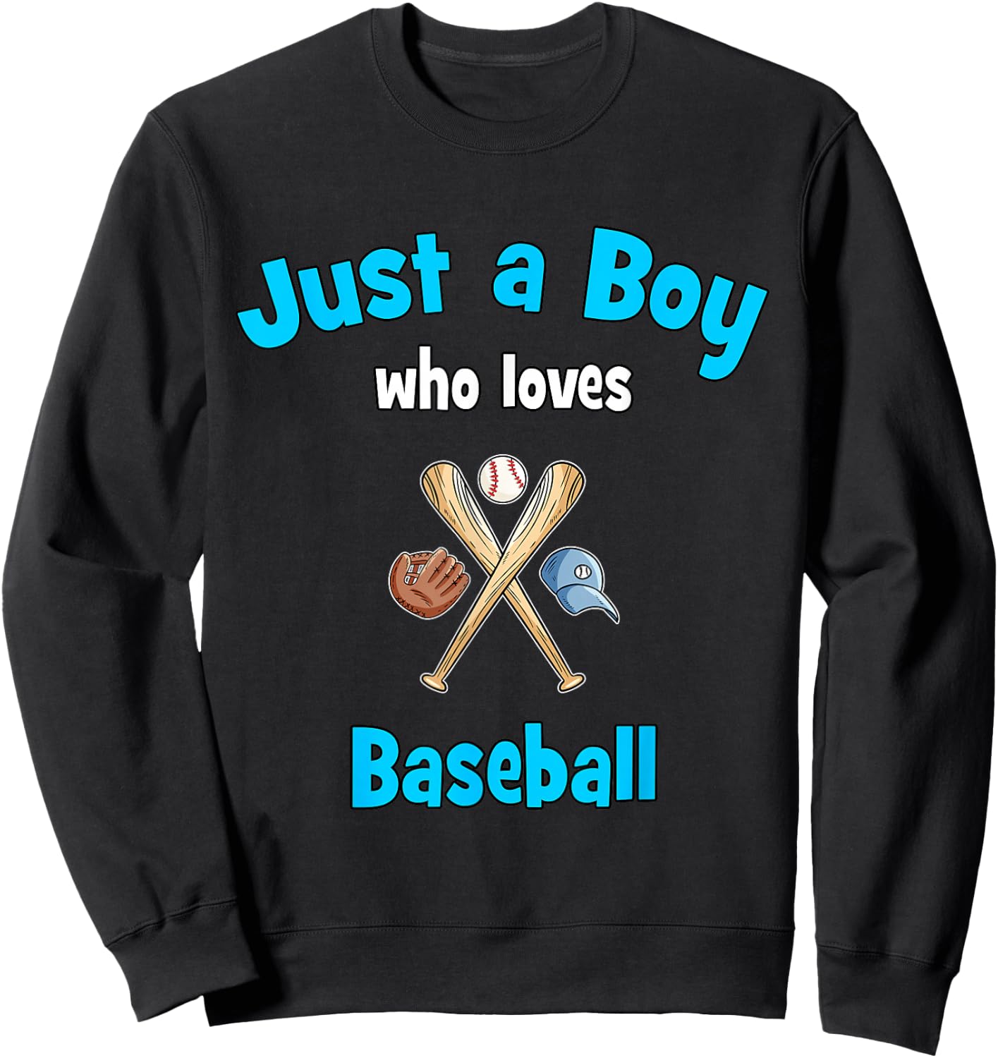 Boys Baseball Shirt | Kids Baseball Sweatshirt - Sweatshirt | Black