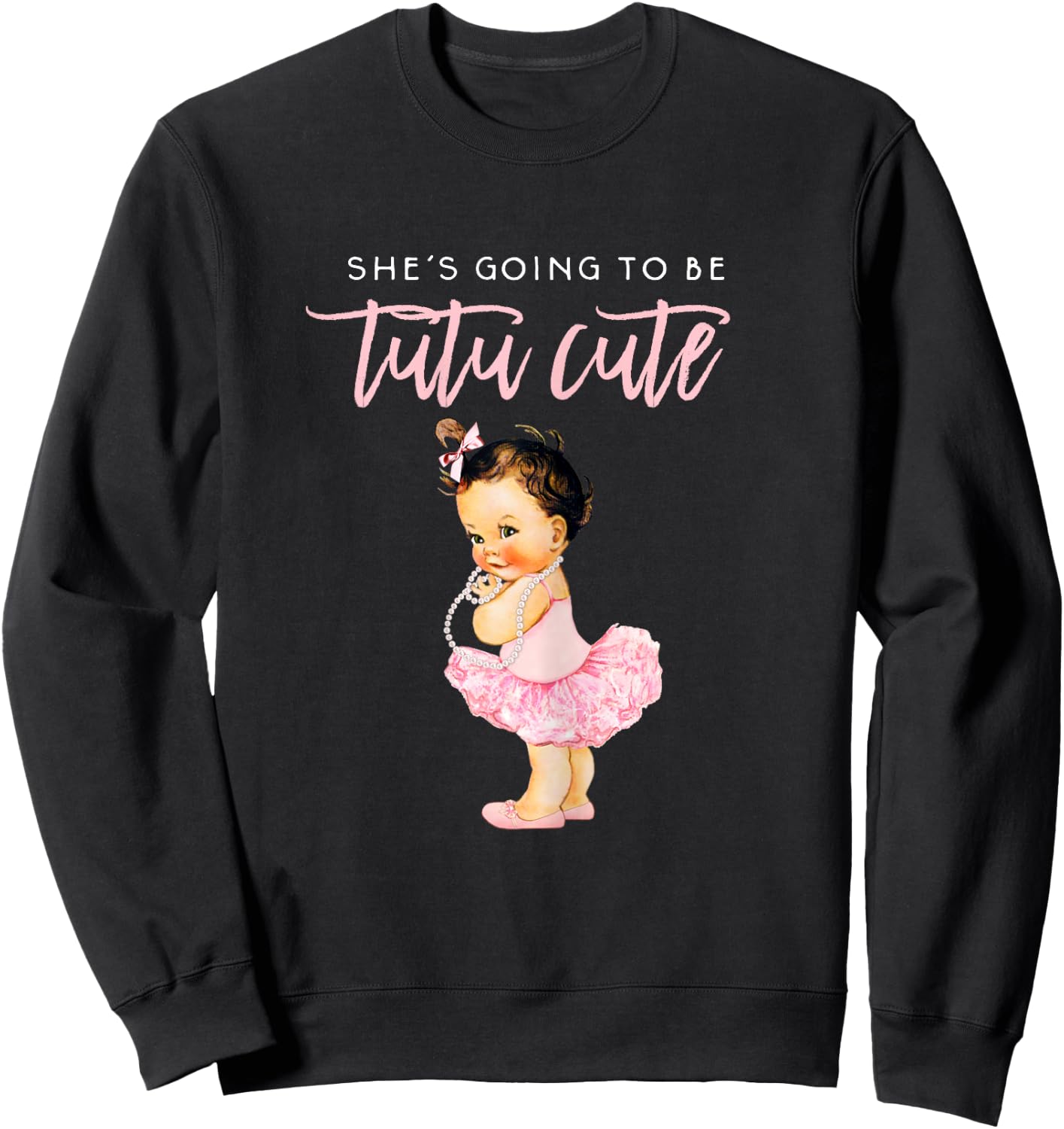 Its A Girl Gender Reveal Ballerina Touchdown Tutu Baby Party Sweatshirt - Sweatshirt | Black