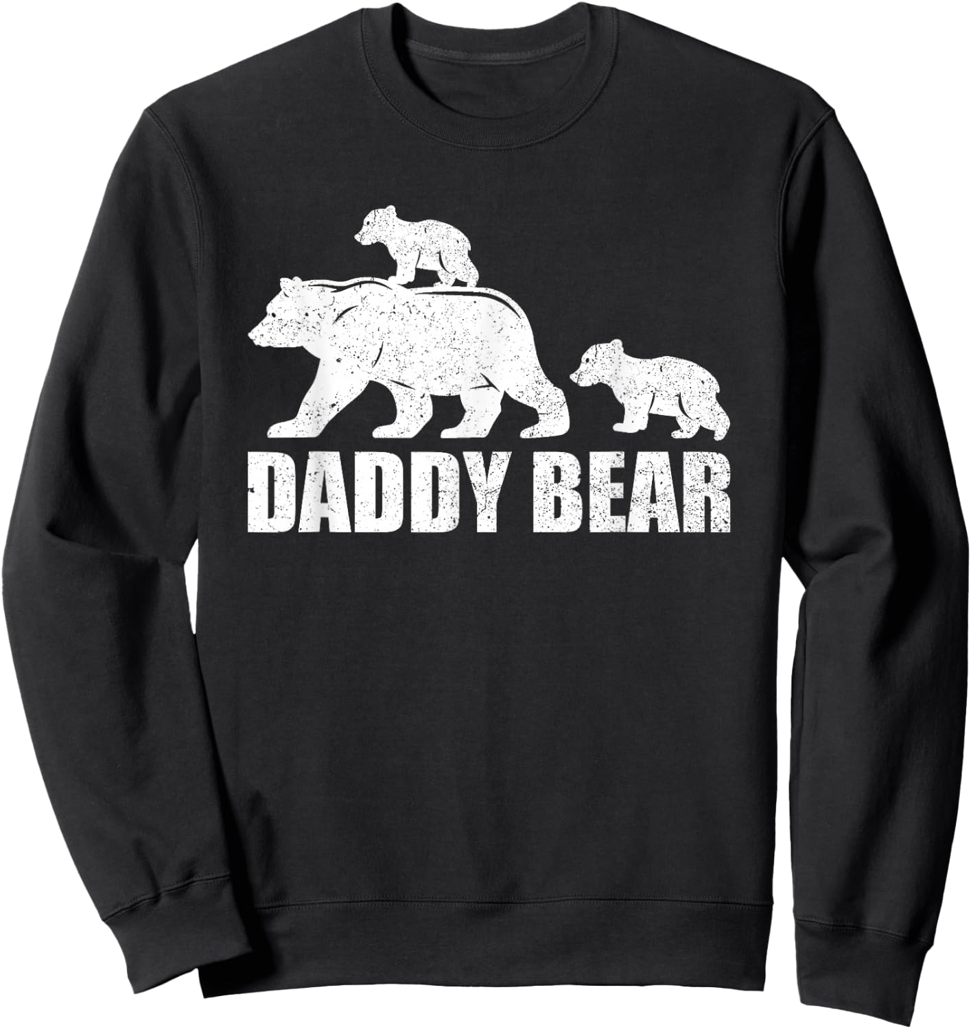 Daddy Bear 2 Cubs Shirt Daddy Bear Twin Dad 2 Kids Sweatshirt - Sweatshirt | Black