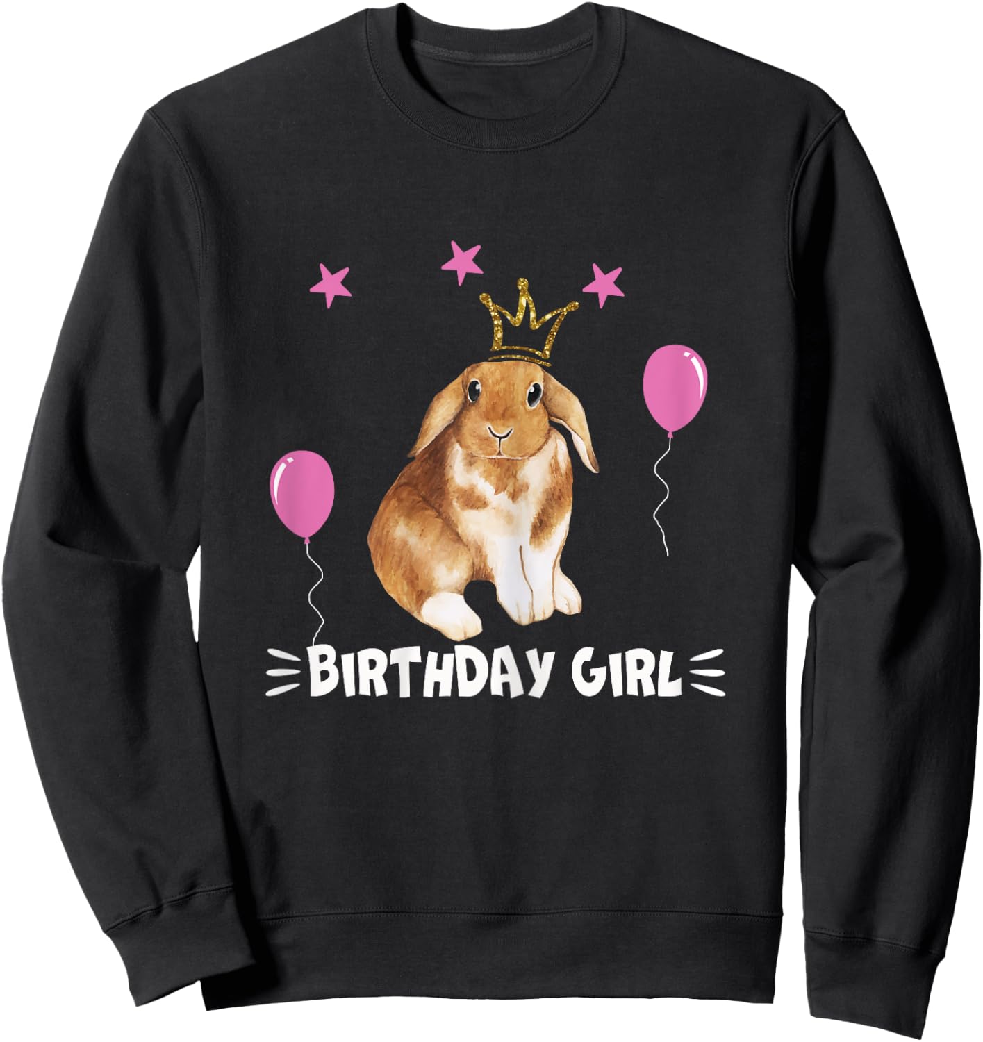 Little Birthday Girl shirt Bunny Princess Cute Rabbit gift Sweatshirt - Sweatshirt | Black