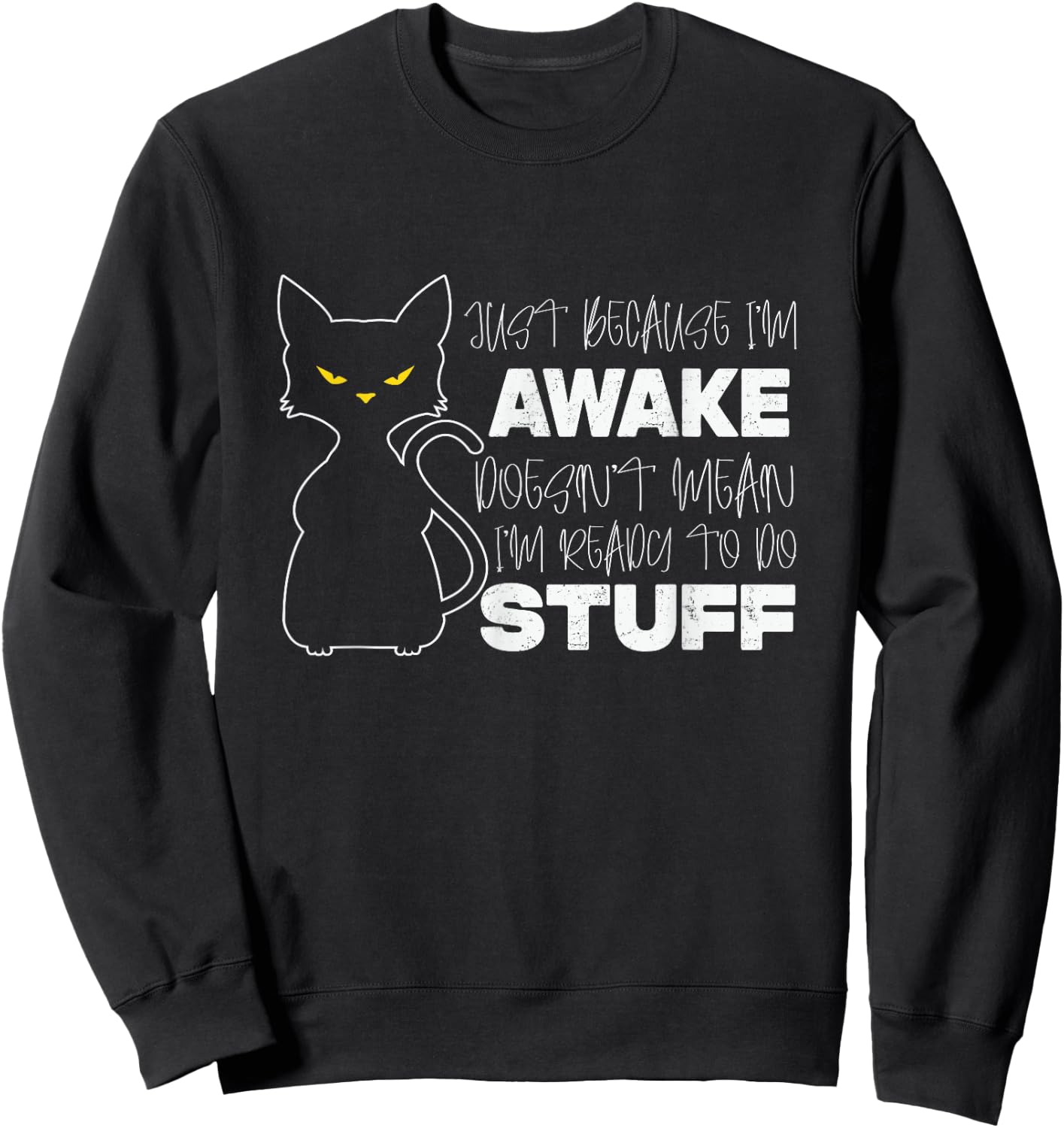 Cat Lover Lazy Graphic Men Girls Boys Kids Cats Sweatshirt - Sweatshirt | Black