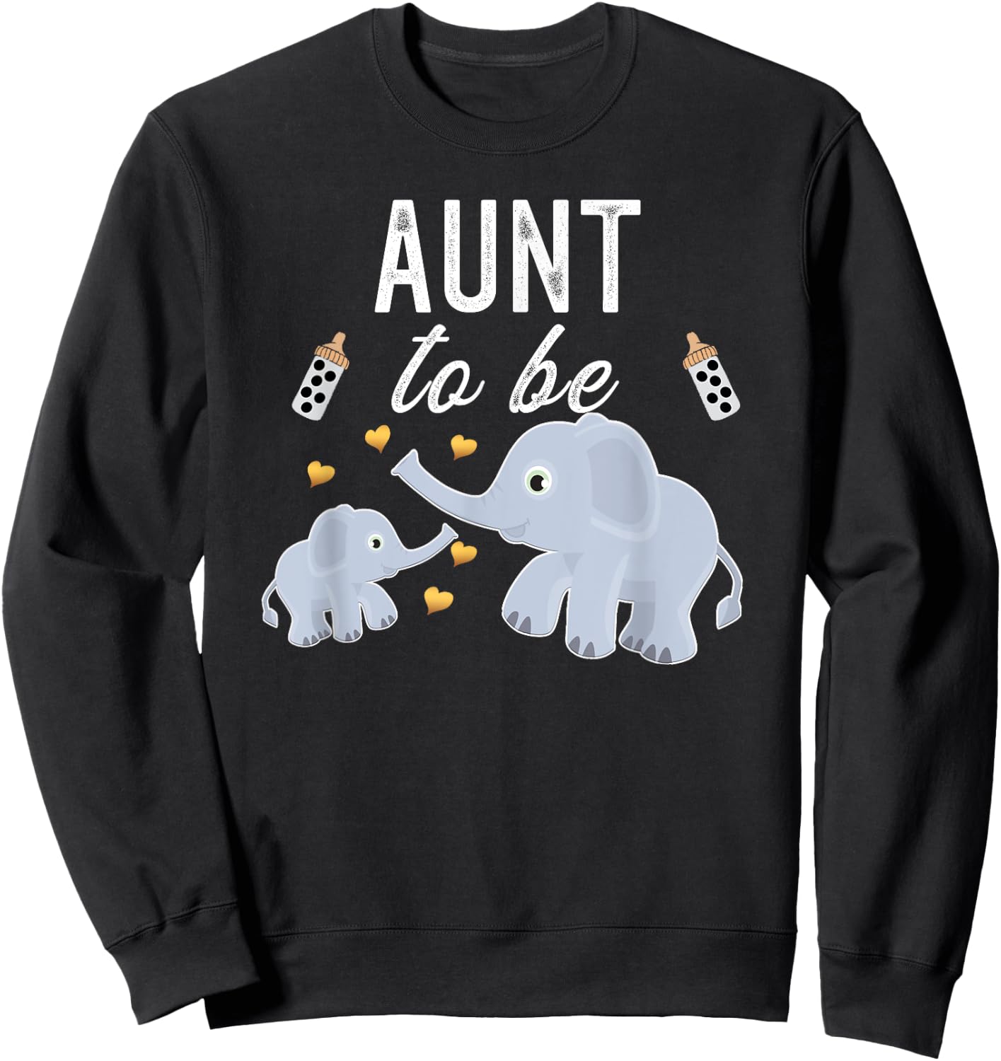 Aunt To Be Elephant Baby Shower Aunt Sweatshirt - Sweatshirt | Black
