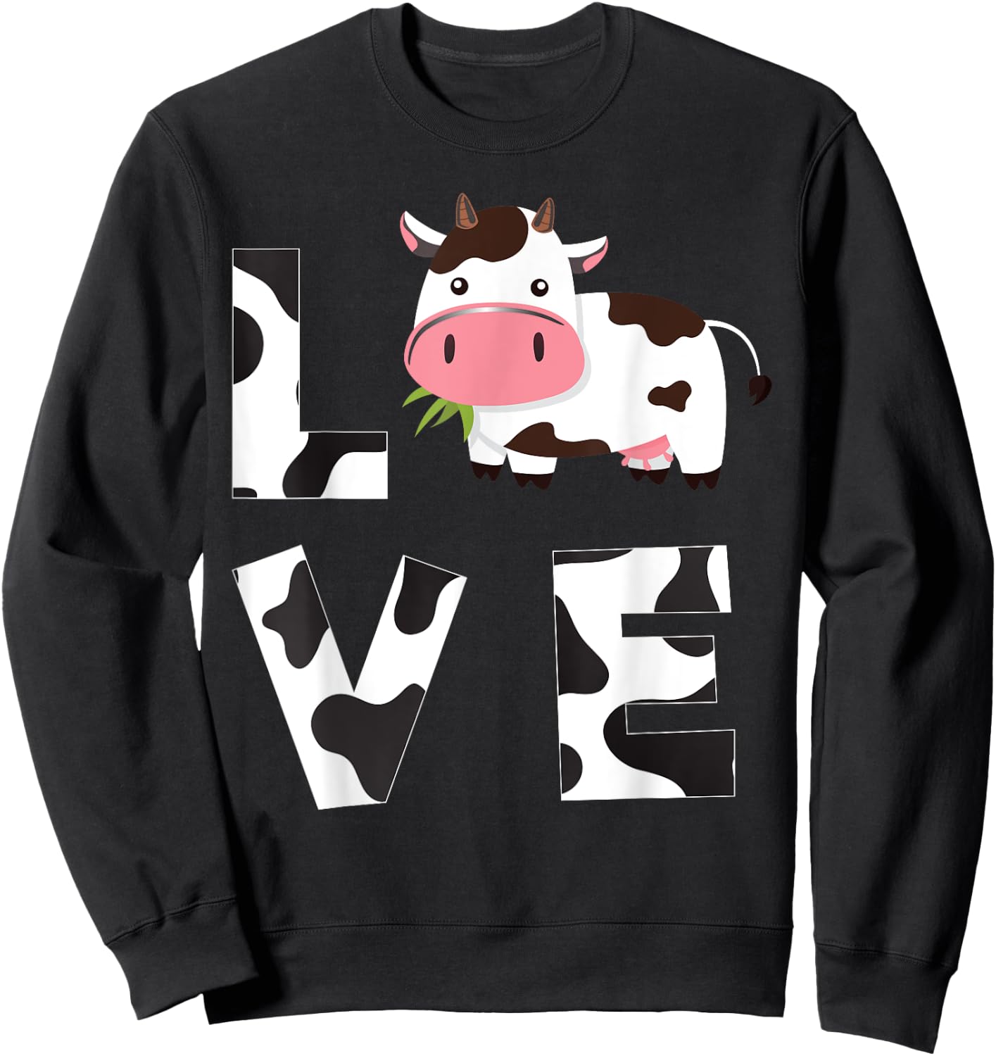 Farmer Farming Cute Farm Animal Lover Kids Gift Love Cow Sweatshirt - Sweatshirt | Black