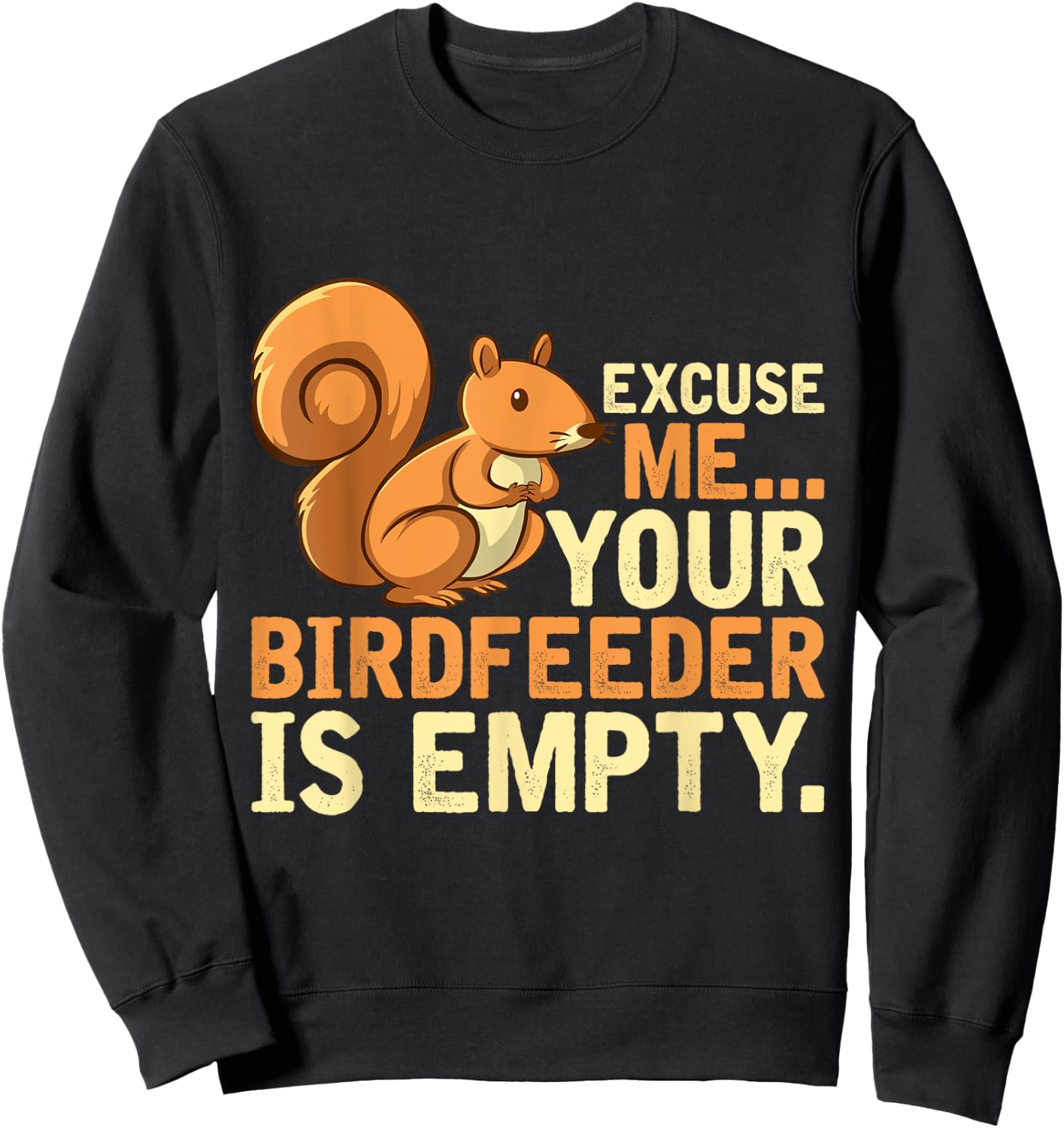 Excuse Me Your Birdfeeder Is Empty Squirrel Sweatshirt - Sweatshirt | Black
