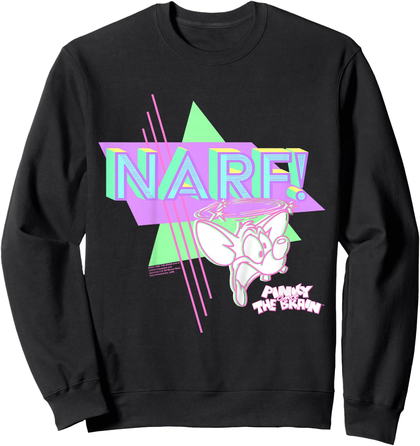 Pinky And The Brain Pinky Narf Neon Sweatshirt - Sweatshirt | Black