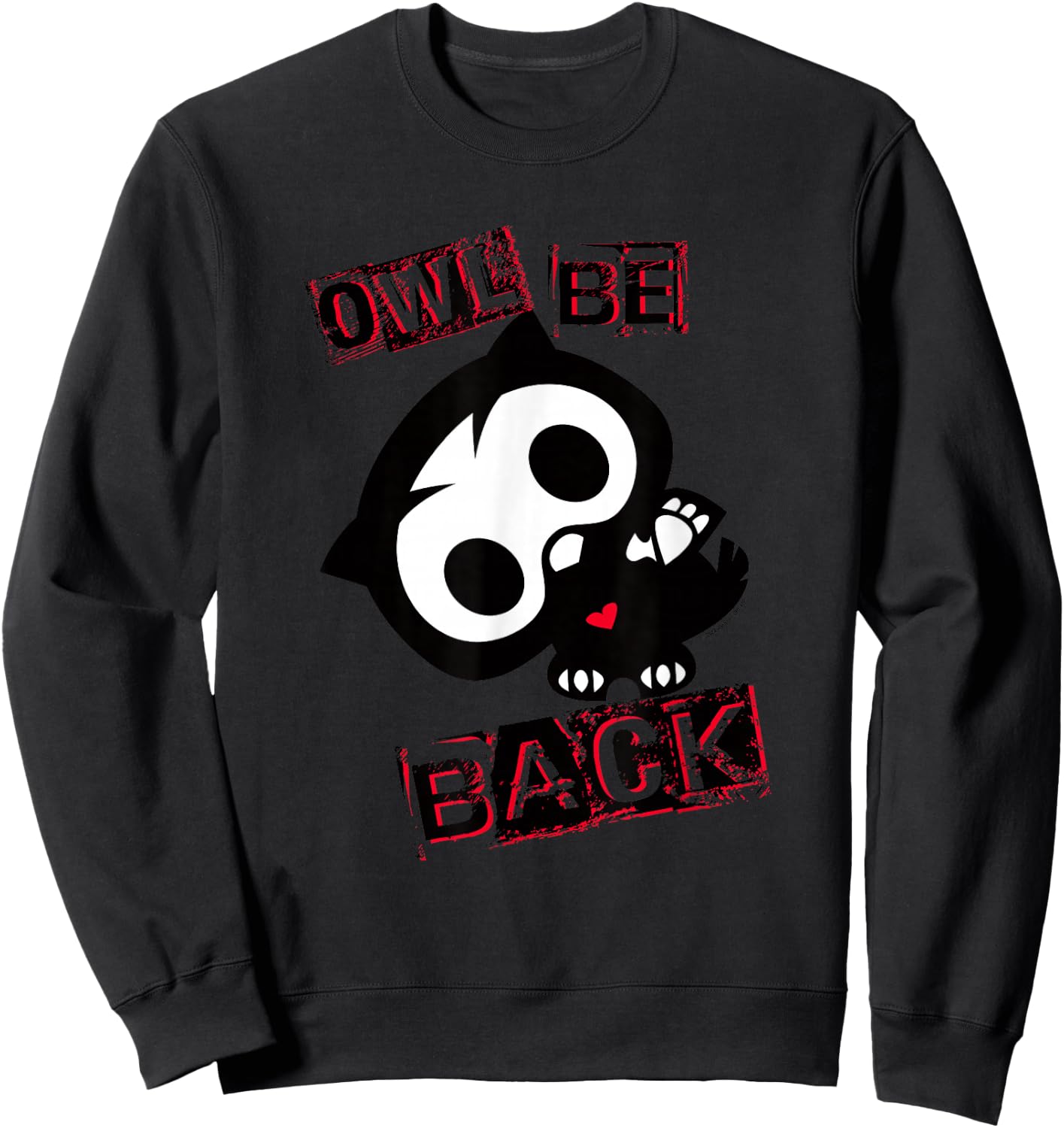 Skelanimals Oliver Owl Be Back Distressed Stencil Logo Sweatshirt - Sweatshirt | Black
