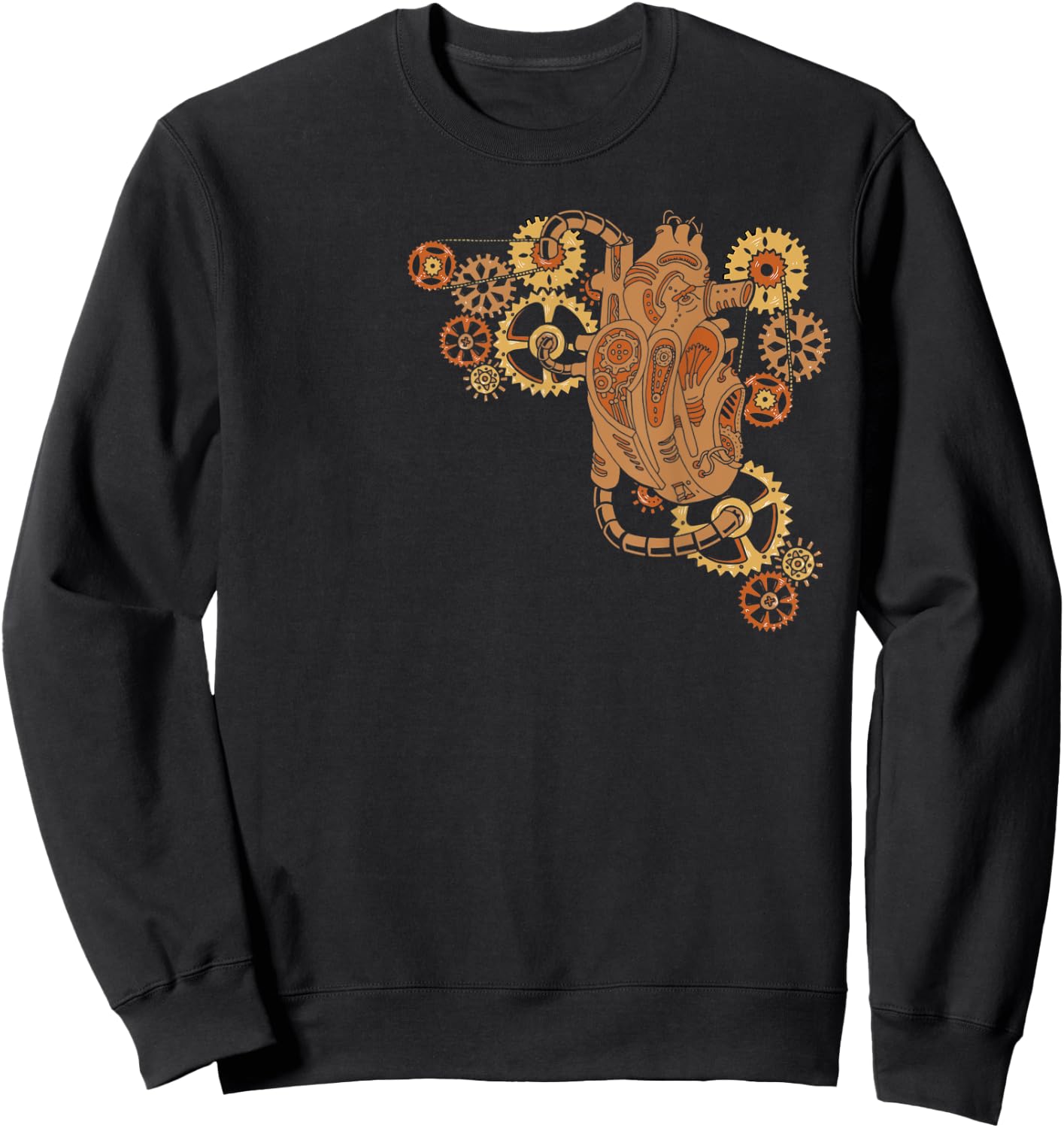 Steampunk Mechanical Heart, Victorian Era Steampunk Sweatshirt - Sweatshirt | Black