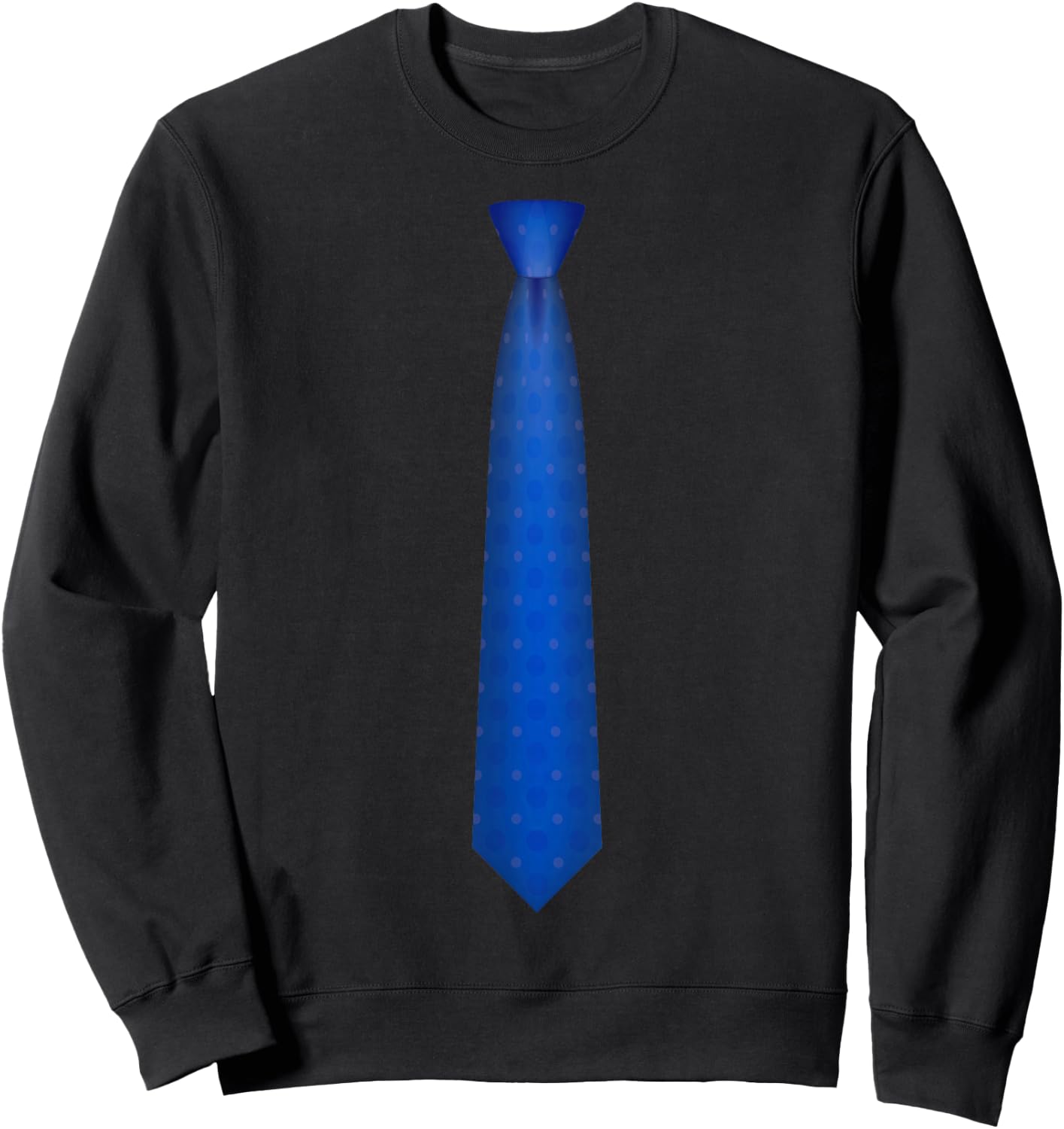 Blue Tie, Necktie Funny Dress Graphic Sweatshirt - Sweatshirt | Black