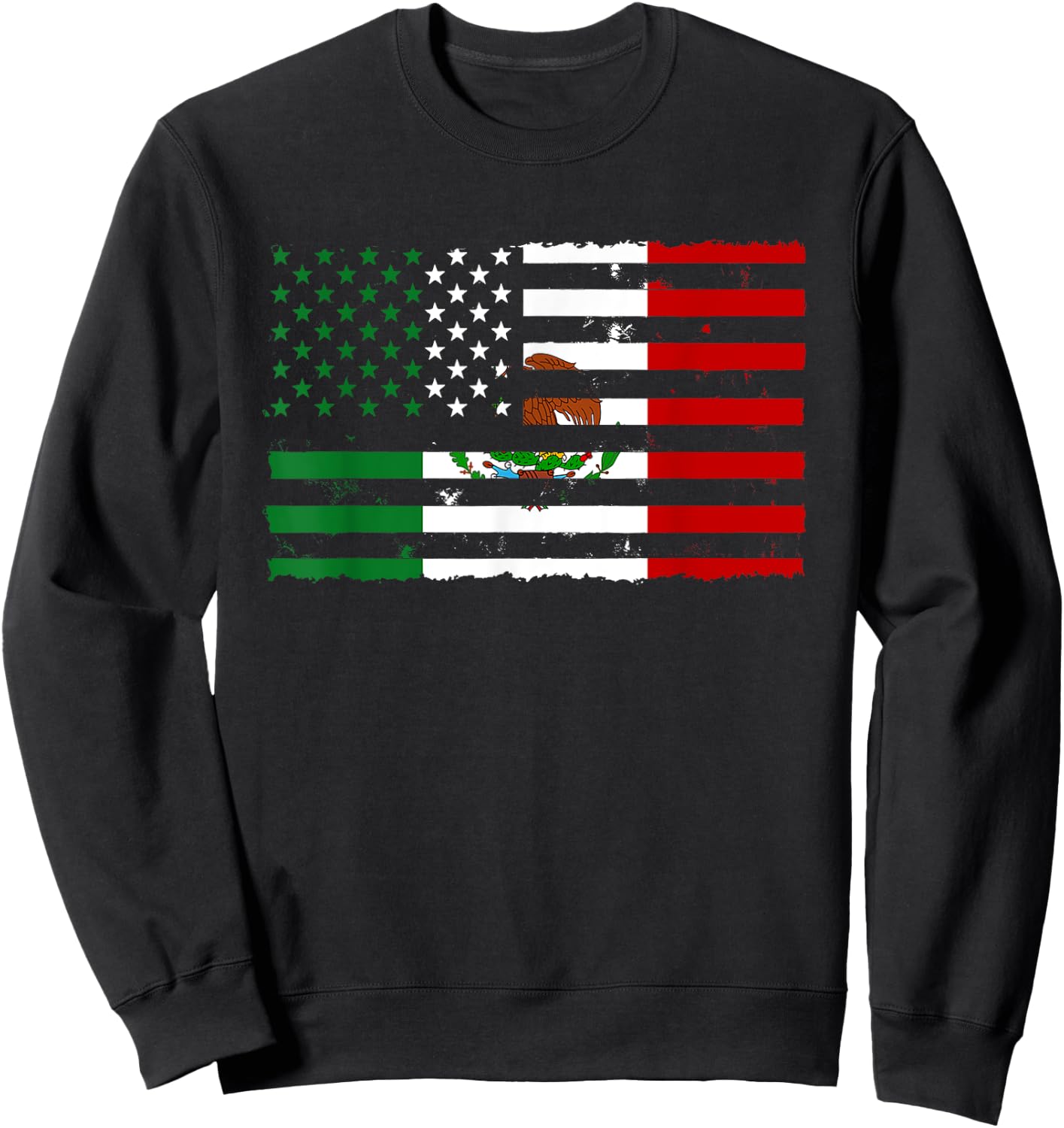 Mexico USA Flag Cinco De Mayo Spanish Heritage Mexican Gift Sweatshirt - Sweatshirt | Black