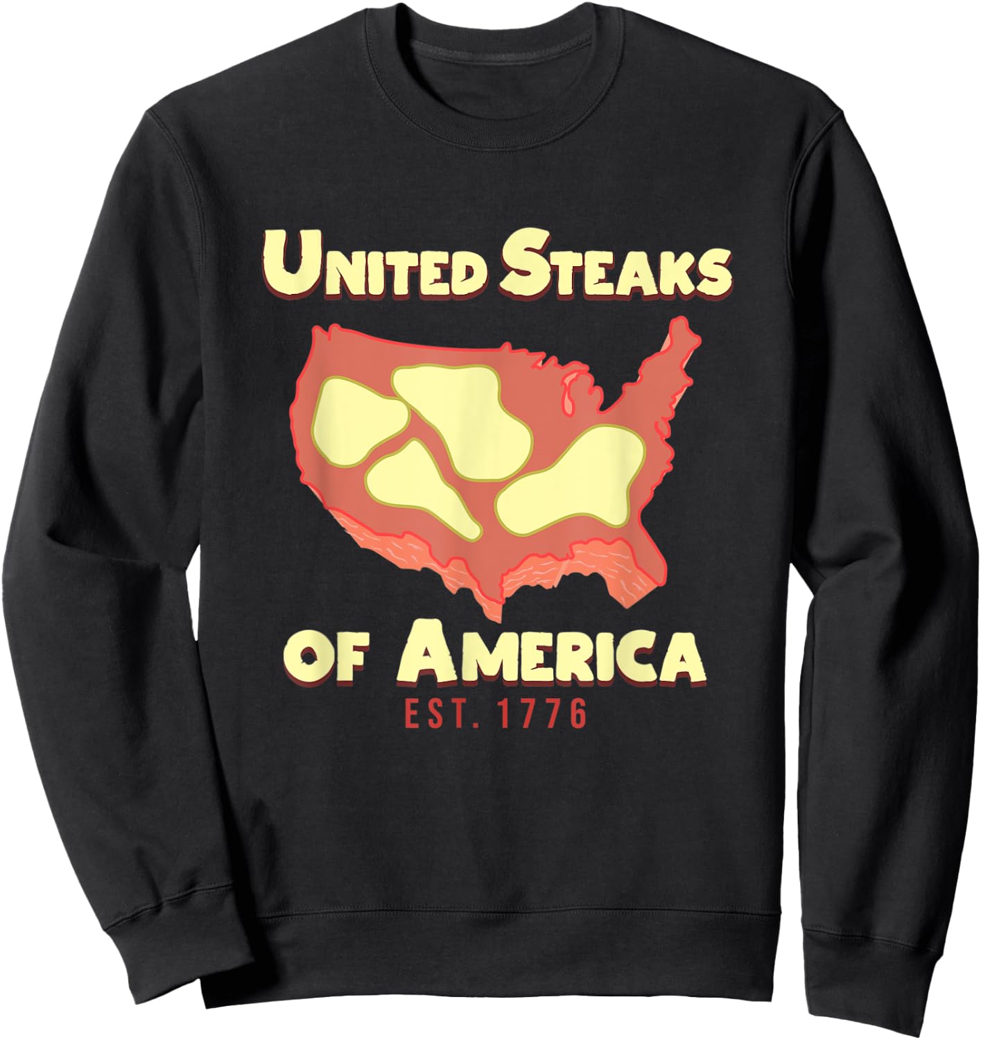 United Stakes Of America - American Steak Lover Gift Sweatshirt - Sweatshirt | Black
