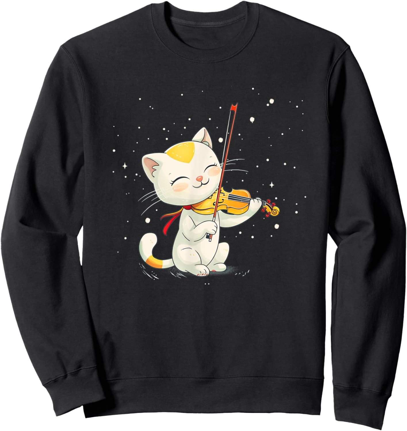 Beautiful Cat plays nice Violin Costume Men Women Kids Sweatshirt - Sweatshirt | Black