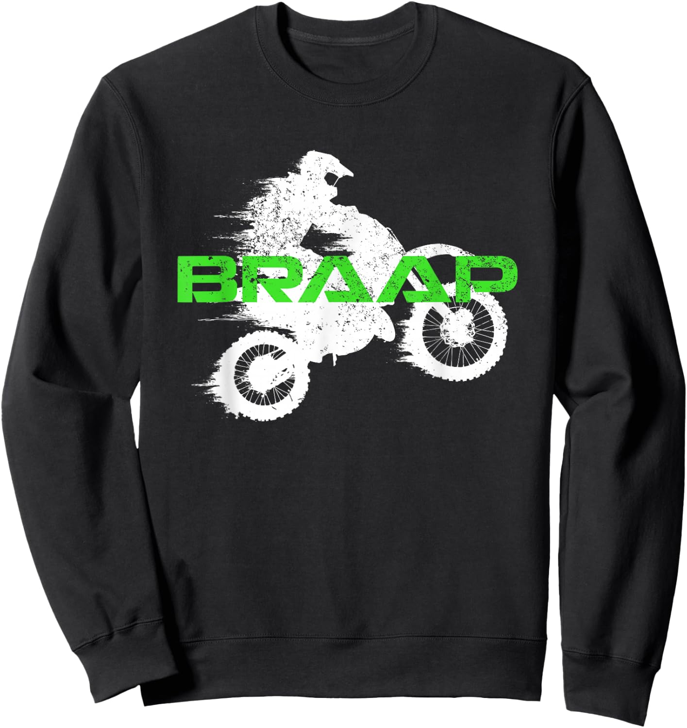 Dirt Bike Braaap Shirt, Youth Motorcross, Kids Dirt Bike Sweatshirt - Sweatshirt | Black