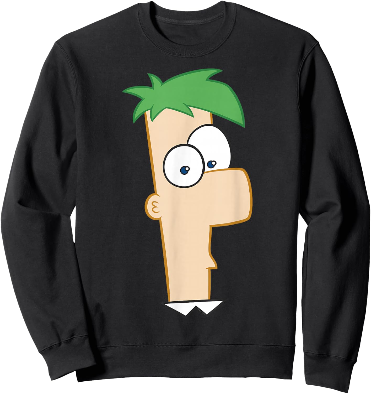 Disney Phineas And Ferb Large Ferb Face Sweatshirt - Sweatshirt | Black