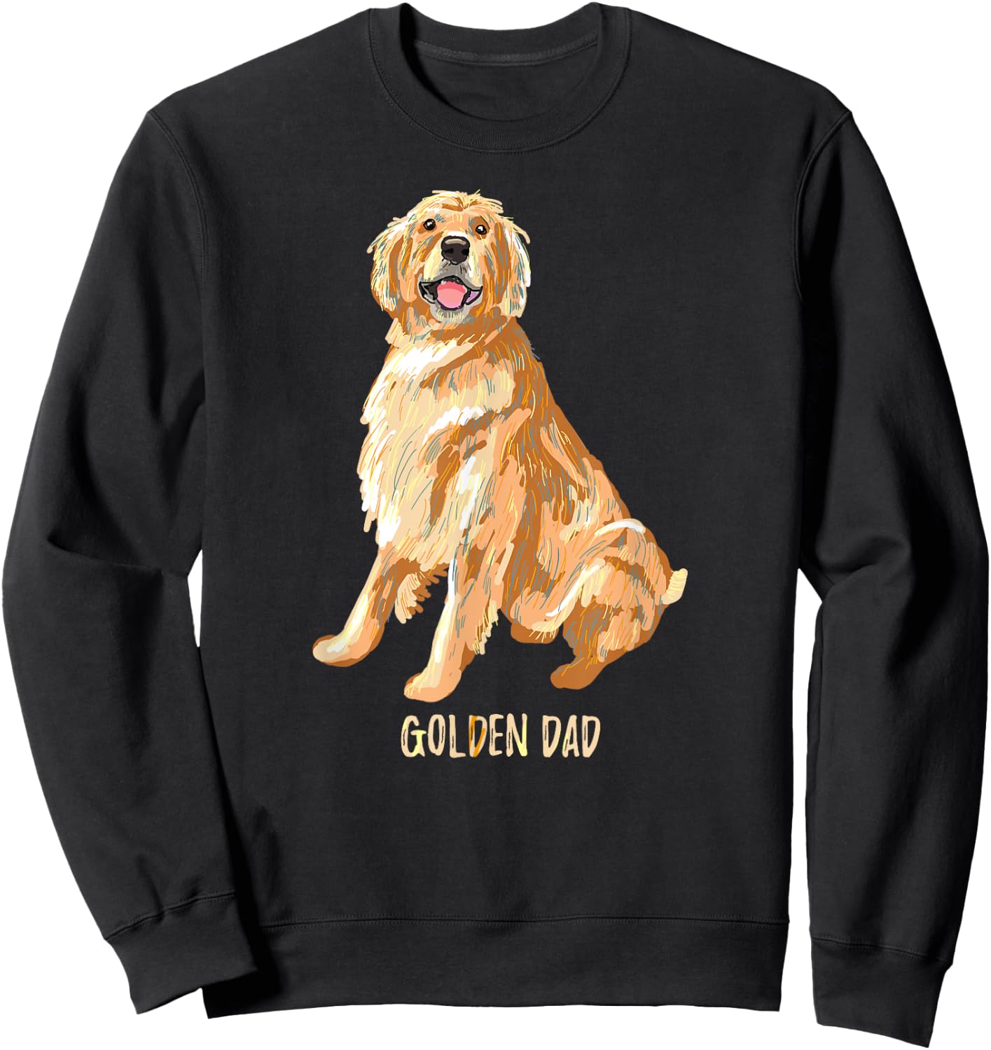 Vintage Golden Retriever Dog Dad Funny Dad/Father's Day Gift Men Sweatshirt - Sweatshirt | Black