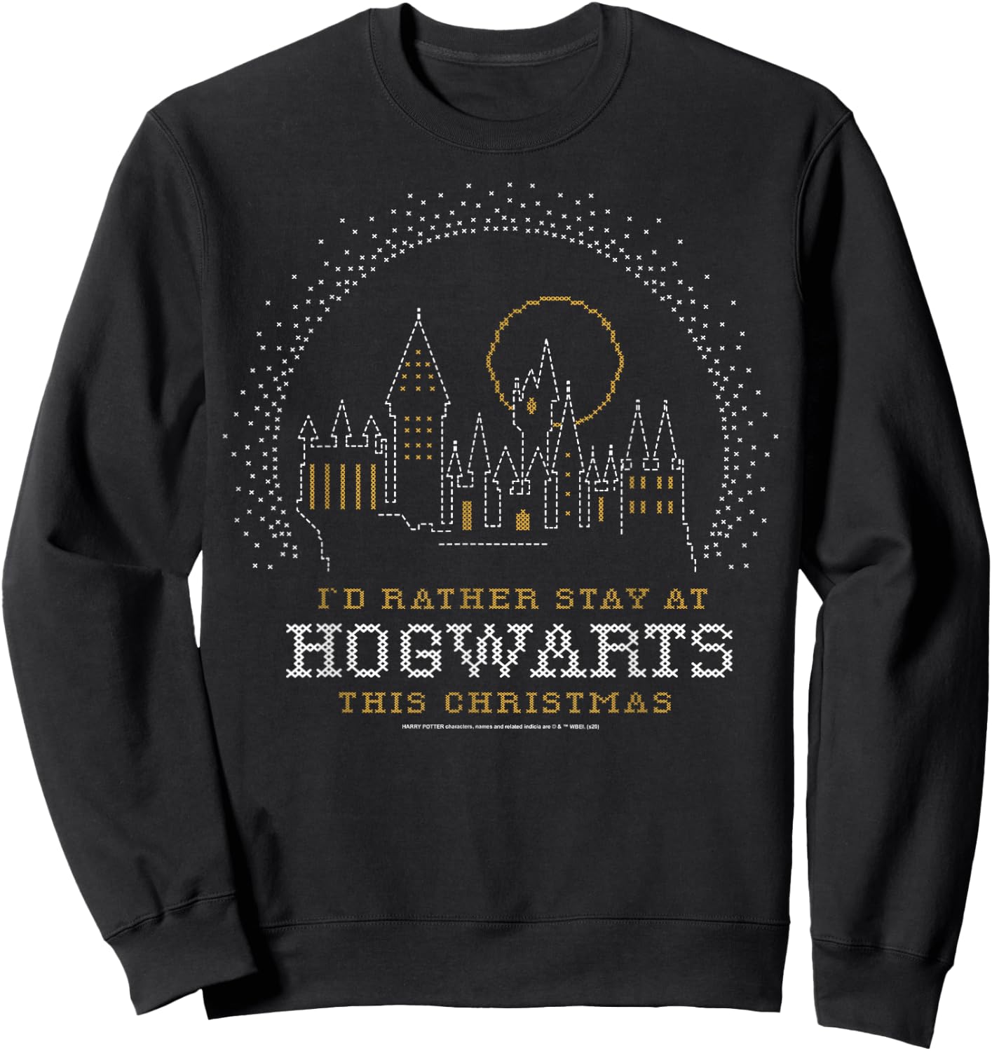Harry Potter Christmas I'd Rather Stay At Hogwarts Sweatshirt - Sweatshirt | Black