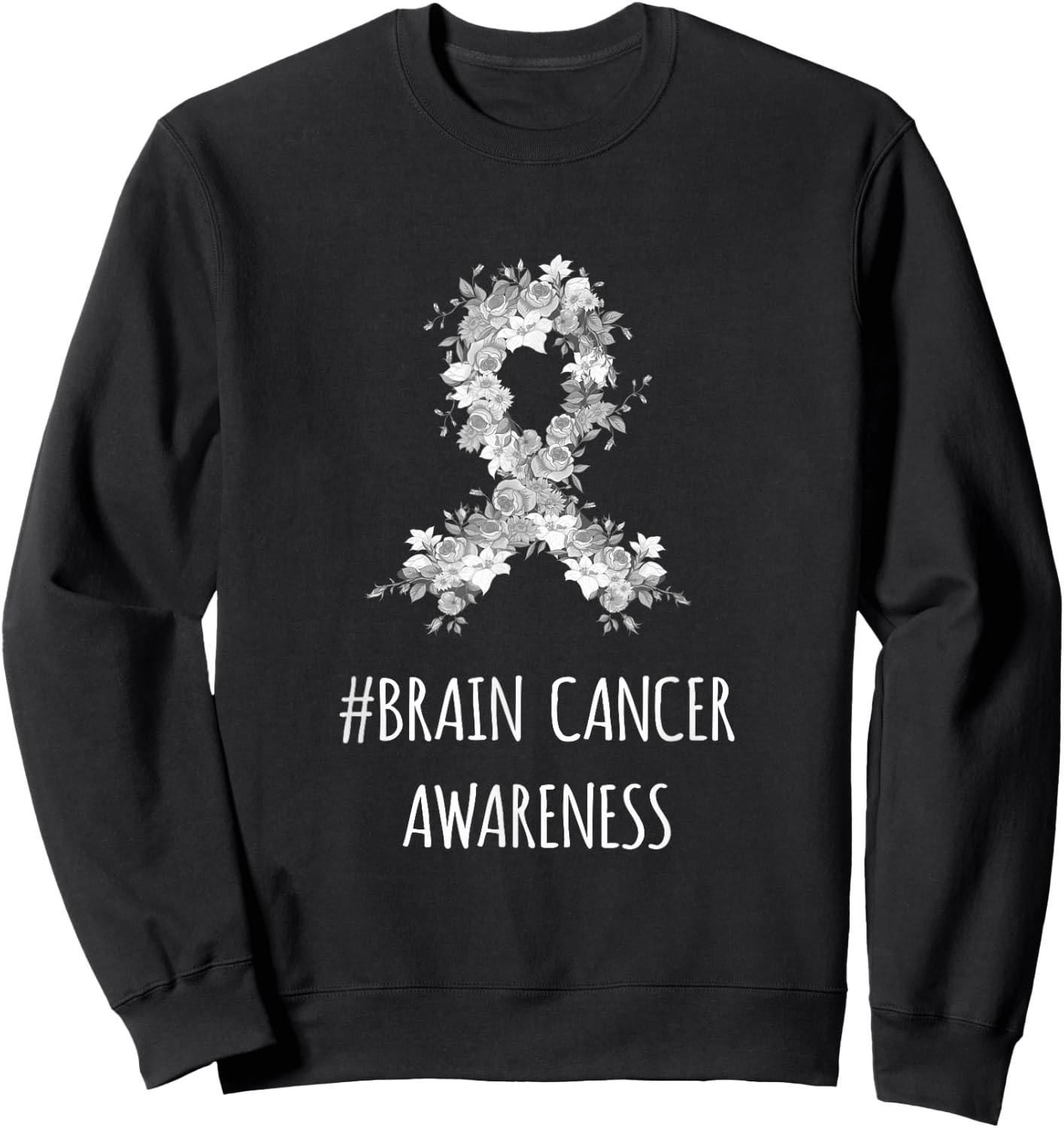Brain Cancer Attention Shirt | Brain Cancer Sweatshirt - Sweatshirt | Black