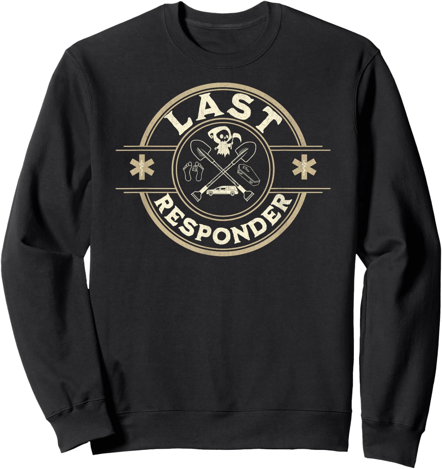 Grim Reaper Funny Dark Meme Mortician Last Responder Vintage Sweatshirt - Sweatshirt | Black