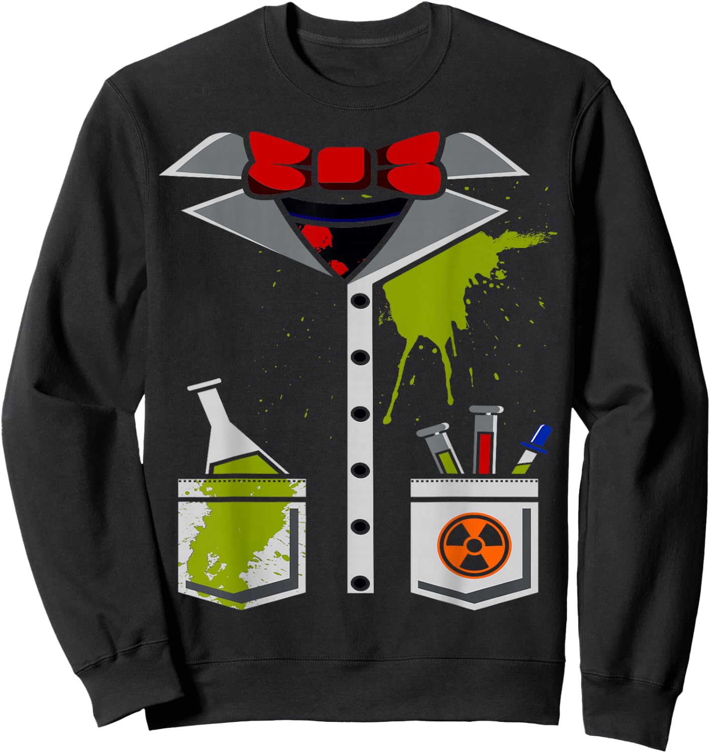 Mad Scientist Costume Halloween Carnival Science Chemistry Sweatshirt - Sweatshirt | Black
